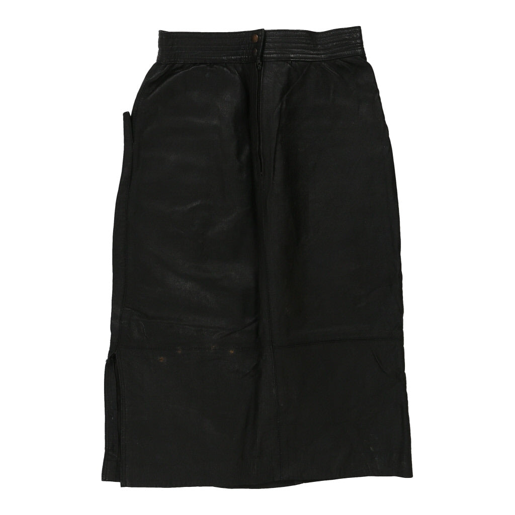 Marcos Skirt - 26W UK 6 Black Leather Refurbished - Thrifted (note: this is a term often used to describe second- refurbished available on Cerqular