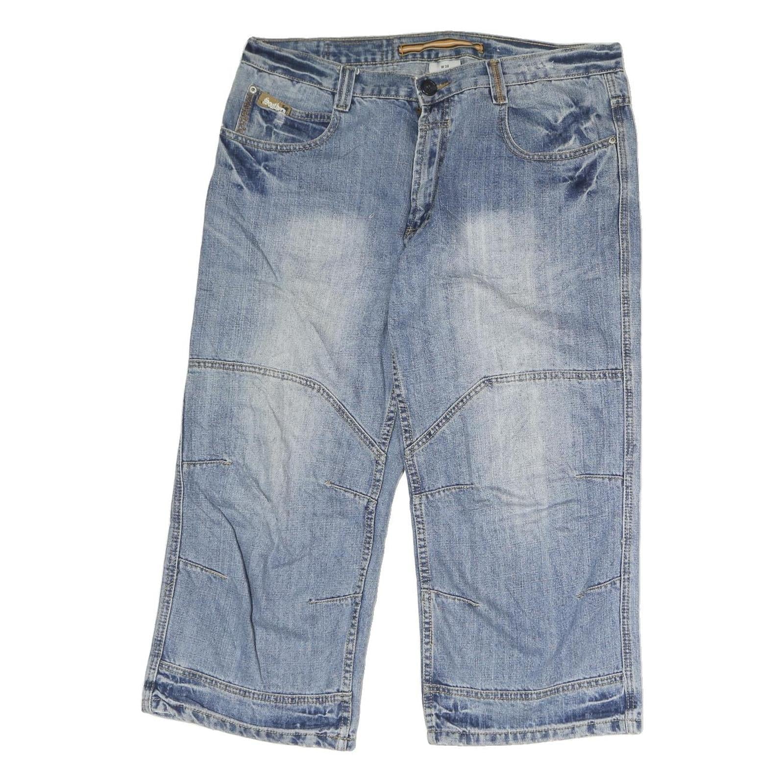SOUTHERN Mens Shorts Blue Denim Casual M W38 Cotton Relaxed Fit Refurbished - N/A refurbished available on Cerqular