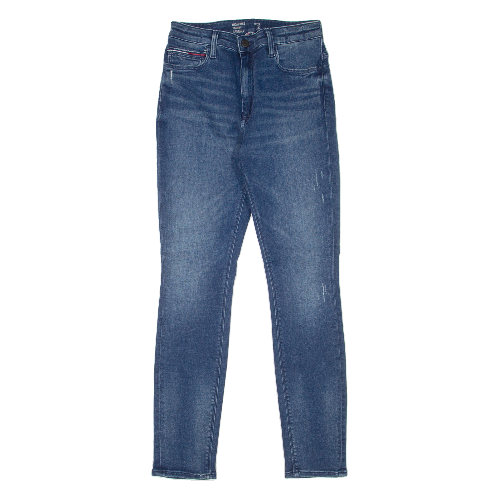 TOMMY HILFIGER Santana High Rise Womens Jeans Blue Slim Skinny Denim Stone Wash W24 L30 Refurbished - N/A refurbished available on Cerqular
