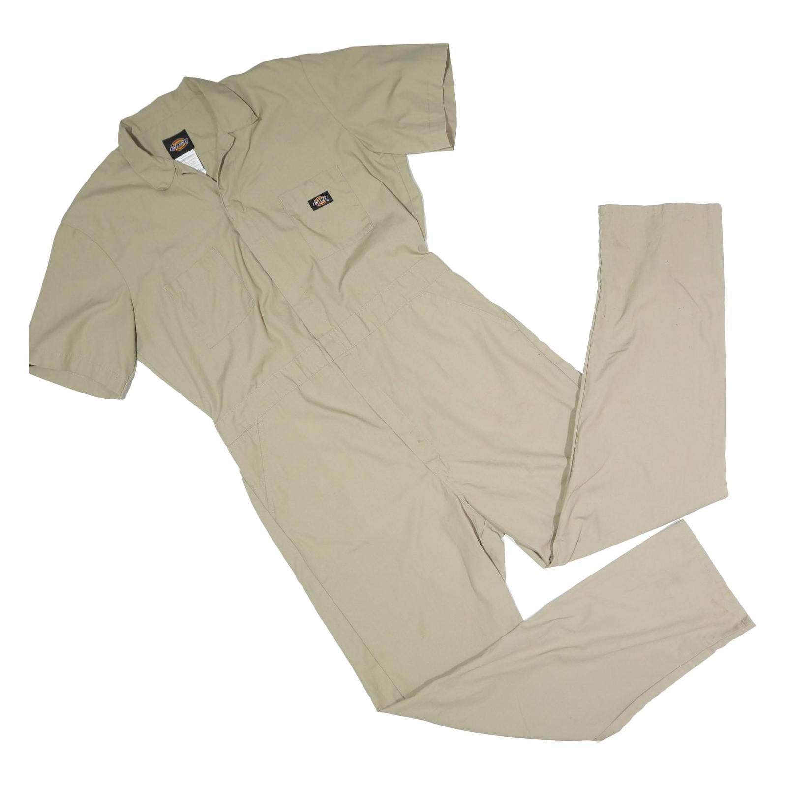 DICKIES Mens Beige Cotton Blend Dungarees Regular Fit L W40 L32 Workwear Refurbished - N/A refurbished available on Cerqular