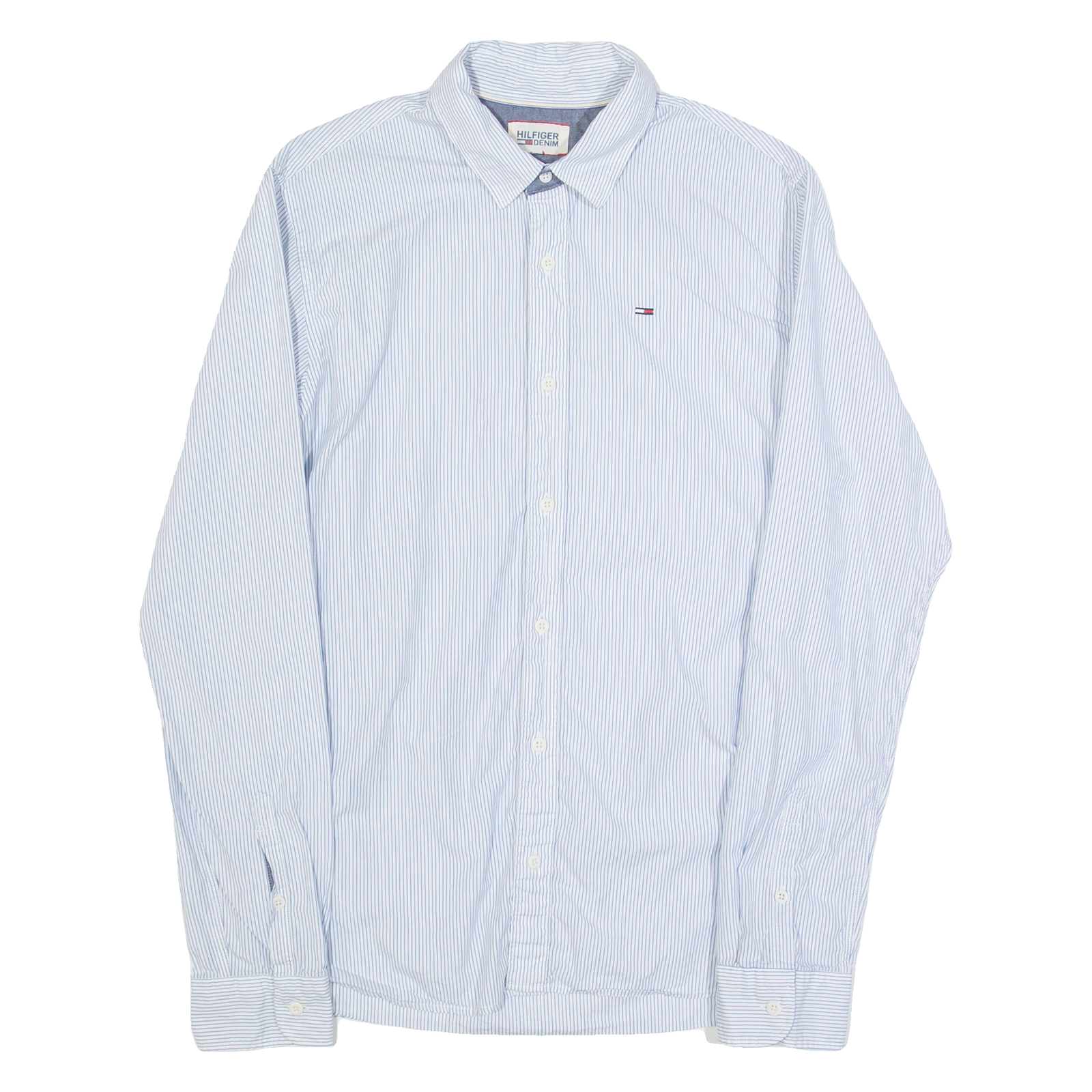 TOMMY HILFIGER Mens Shirt Blue Striped Long Sleeve S Refurbished - N/A refurbished available on Cerqular
