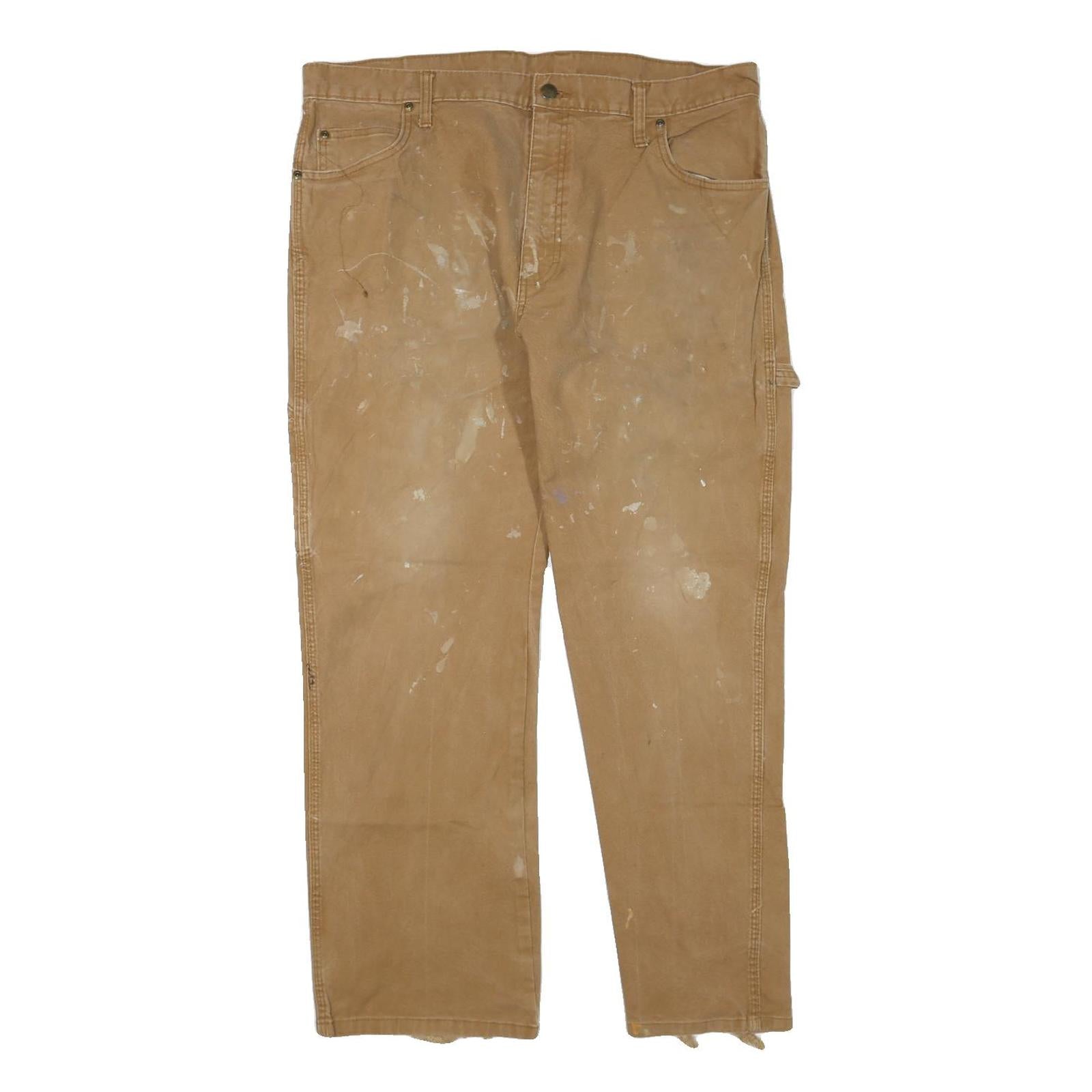 DICKIES Mens Jeans Beige Regular Straight Denim W38 L30 Workwear Durable Zip Refurbished - N/A refurbished available on Cerqular