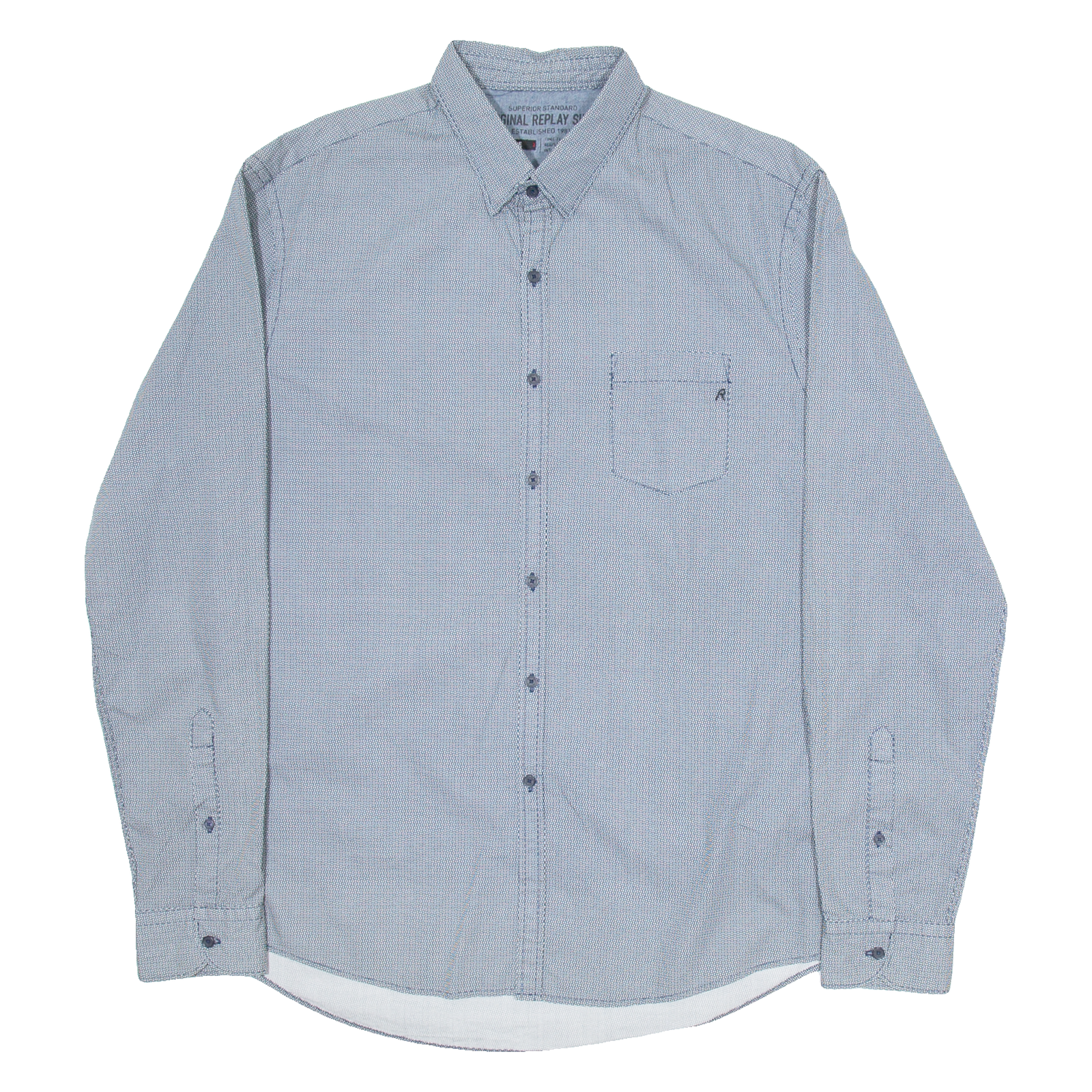 REPLAY Mens Plain Shirt Black Long Sleeve XL Refurbished - N/A refurbished available on Cerqular