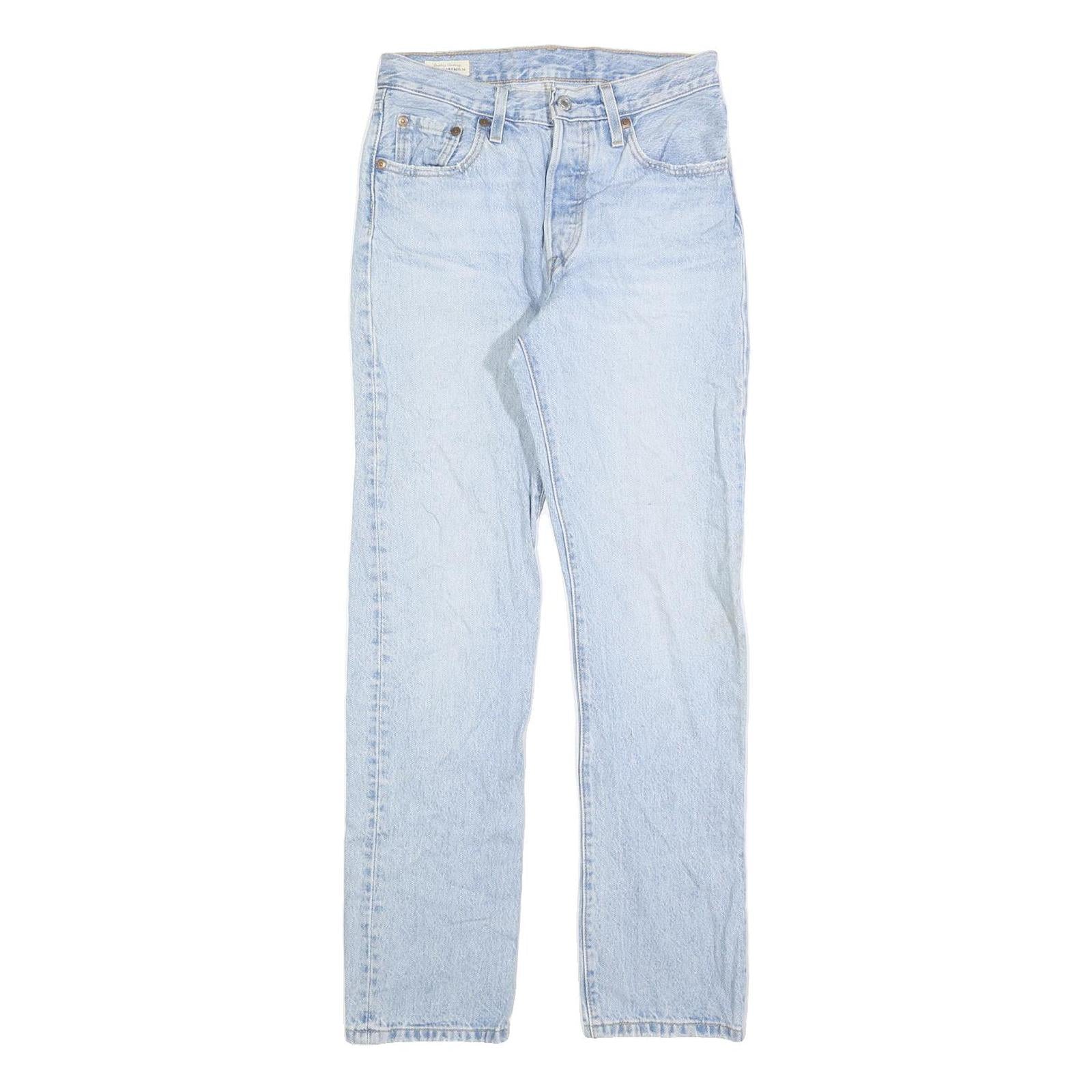 LEVI'S 501 Big E Womens Jeans Blue Regular Straight Denim Light W25 L30 Button Refurbished - N/A refurbished available on Cerqular