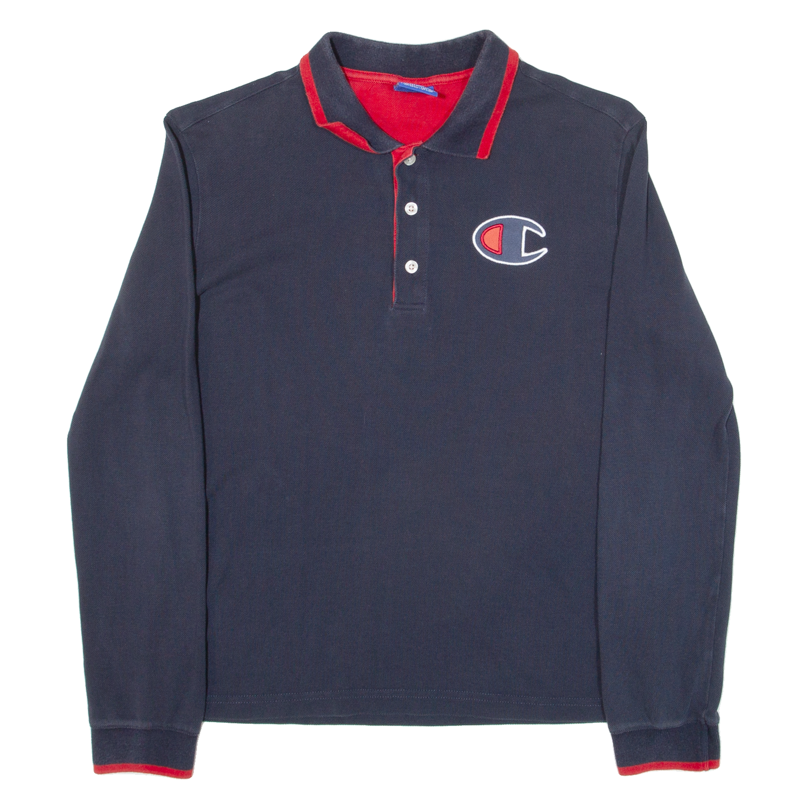 CHAMPION Mens Polo Shirt Blue Long Sleeve XS Refurbished - N/A refurbished available on Cerqular