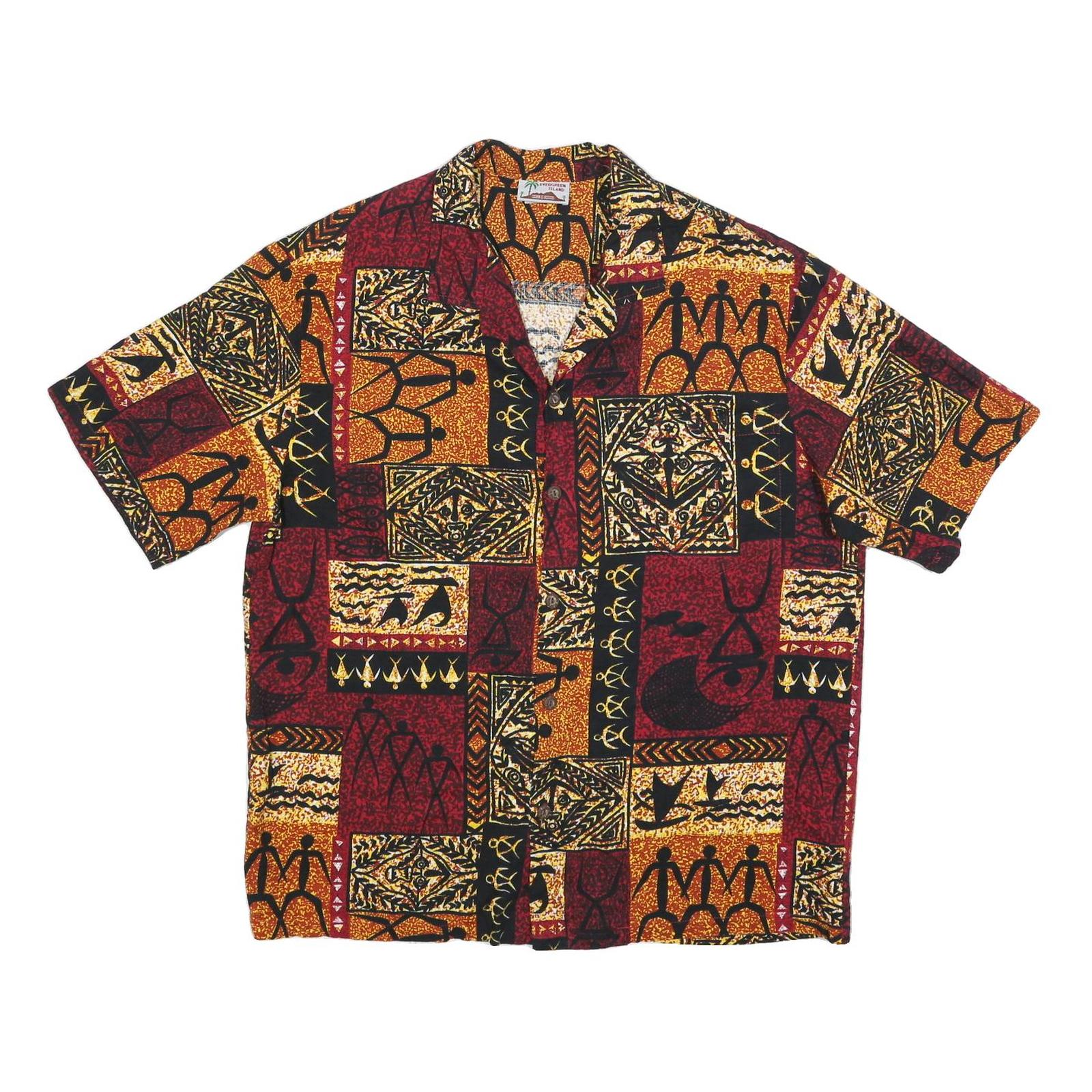 Buy EVERGREEN ISLAND Mens Red & Brown Pattern Cotton Shirt XL Tropical Printed Refurbished - $19.49 EVERGREEN ISLAND Mens Red & Brown Pattern Cotton Shirt XL Tropical Printed Refurbished - N/A refurbished available on Cerqular