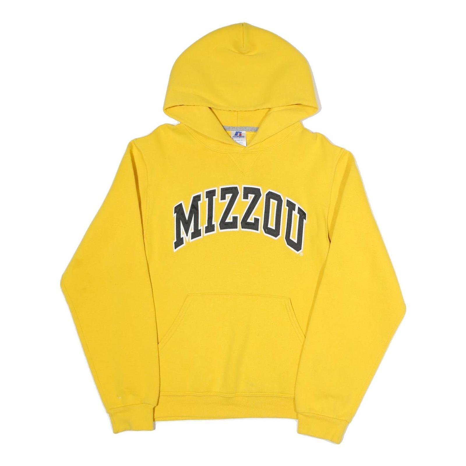 RUSSELL ATHLETIC Mens Yellow Mizzou Hoodie S Cotton Blend Pullover Refurbished - N/A refurbished available on Cerqular