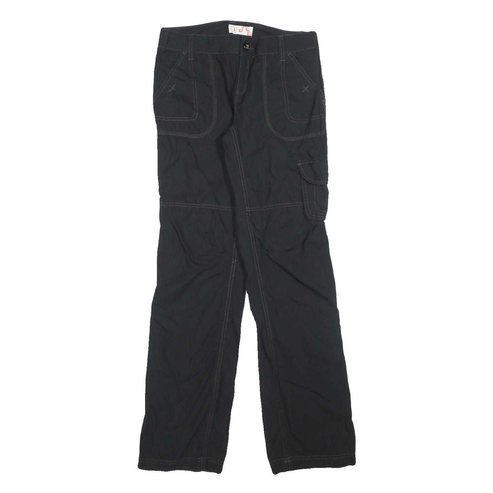OP Womens Black Regular Fit Straight Leg Polyester Blend Trousers W28 L32 Casual Refurbished - N/A refurbished available on Cerqular