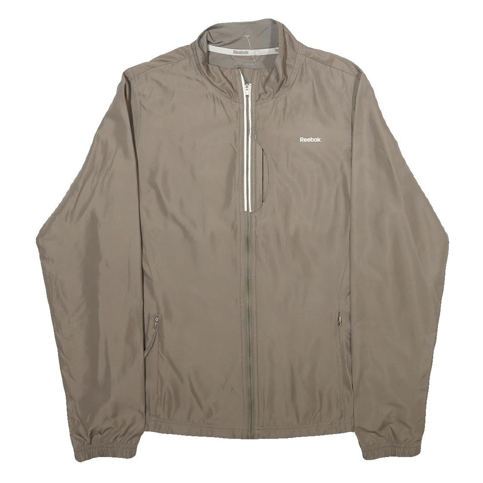 REEBOK Womens Beige Jacket UK 12 Polyester Zip Plain Lightweight Sportswear Refurbished - N/A refurbished available on Cerqular