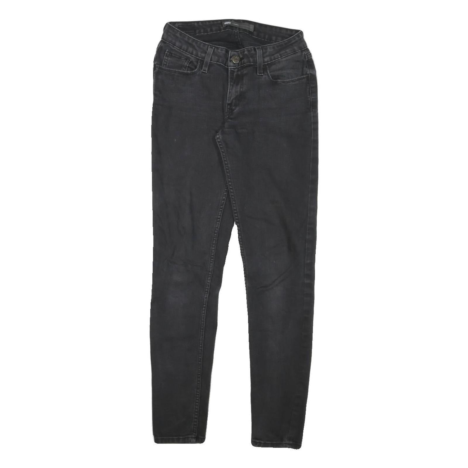 LEVI'S Womens Slim Black Denim Skinny Jeans Cotton Blend Zip W26 L28 Stylish Refurbished - N/A refurbished available on Cerqular