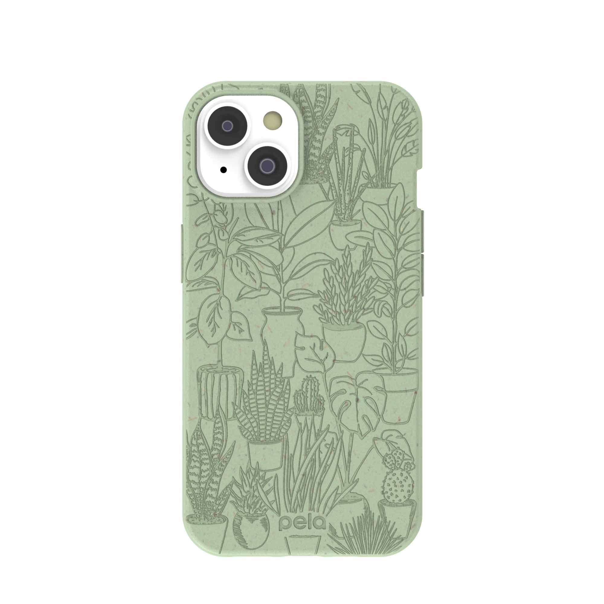 Sage Green Green Oasis iPhone 14/16e Case Refurbished - Pela Case refurbished available on Cerqular