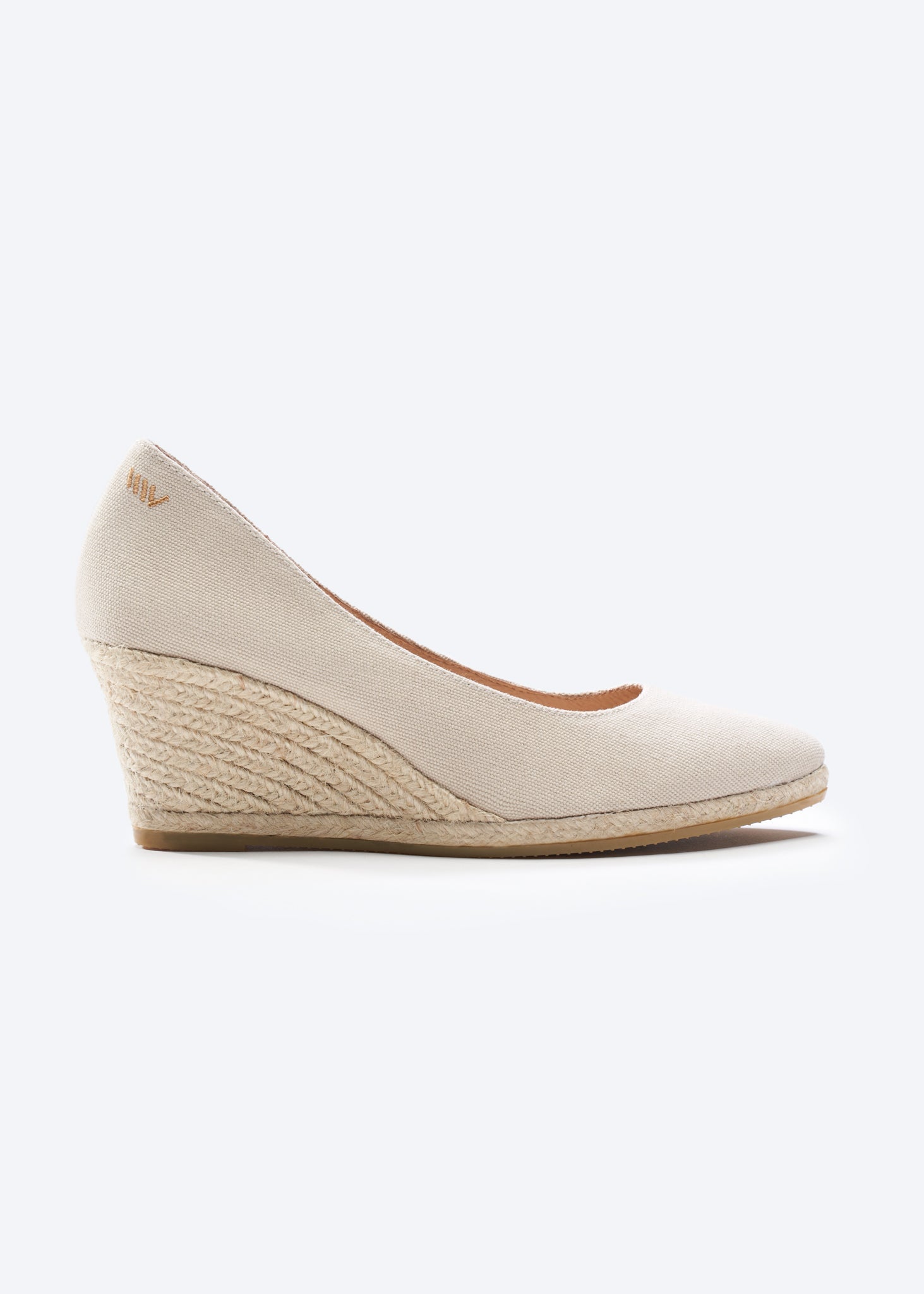 Roses Canvas U Cut Espadrille Wedges | Color: Beige | Size: 9 Refurbished - N/A refurbished available on Cerqular