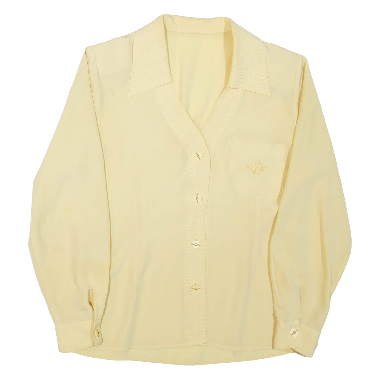Womens Shirt Shirt Yellow V-Neck Long Sleeve M Refurbished - N/A refurbished available on Cerqular