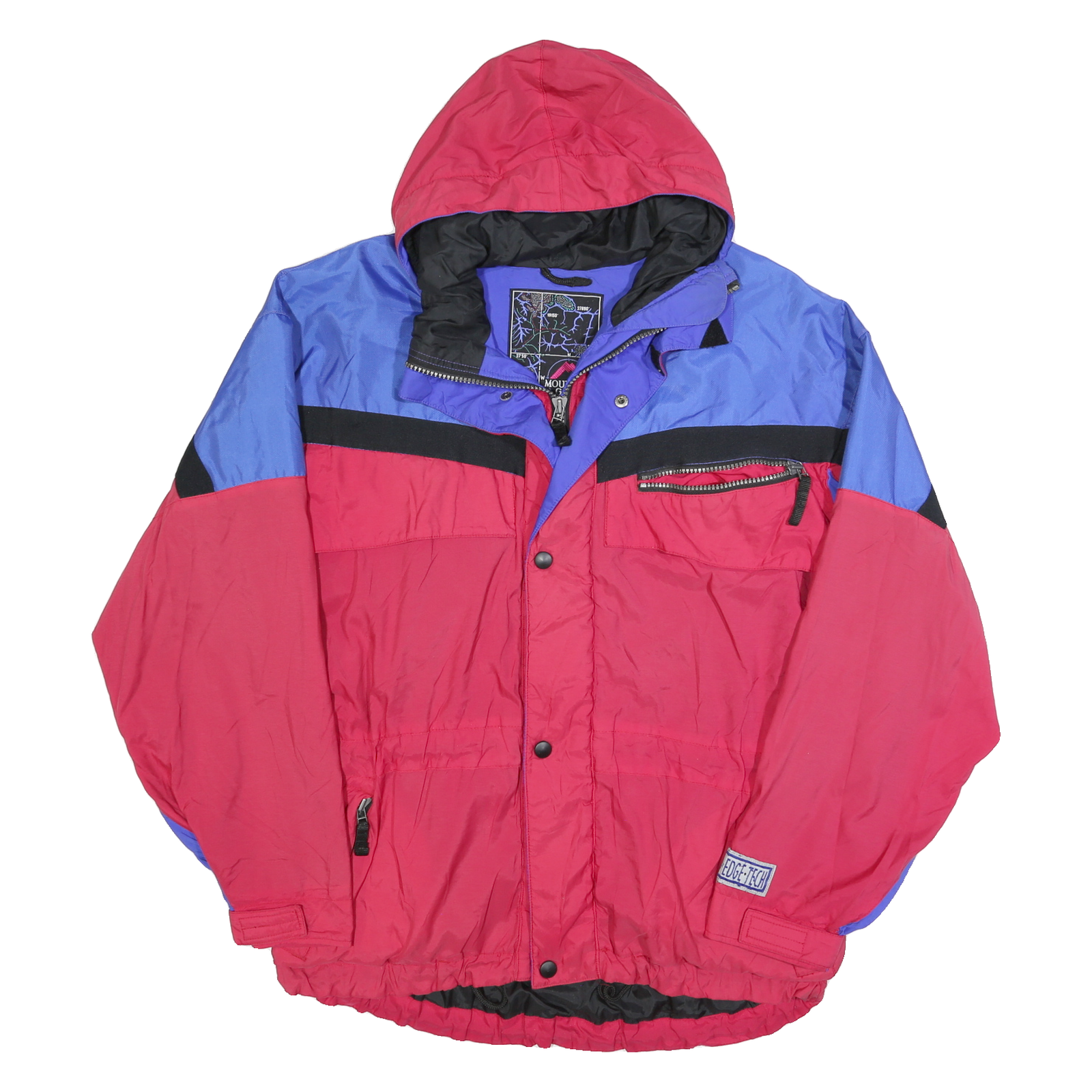 MOUNTAIN GOAT Mens Red & Blue Outdoor Jacket L Polyester Blend Zip Hooded Plain Refurbished - N/A refurbished available on Cerqular