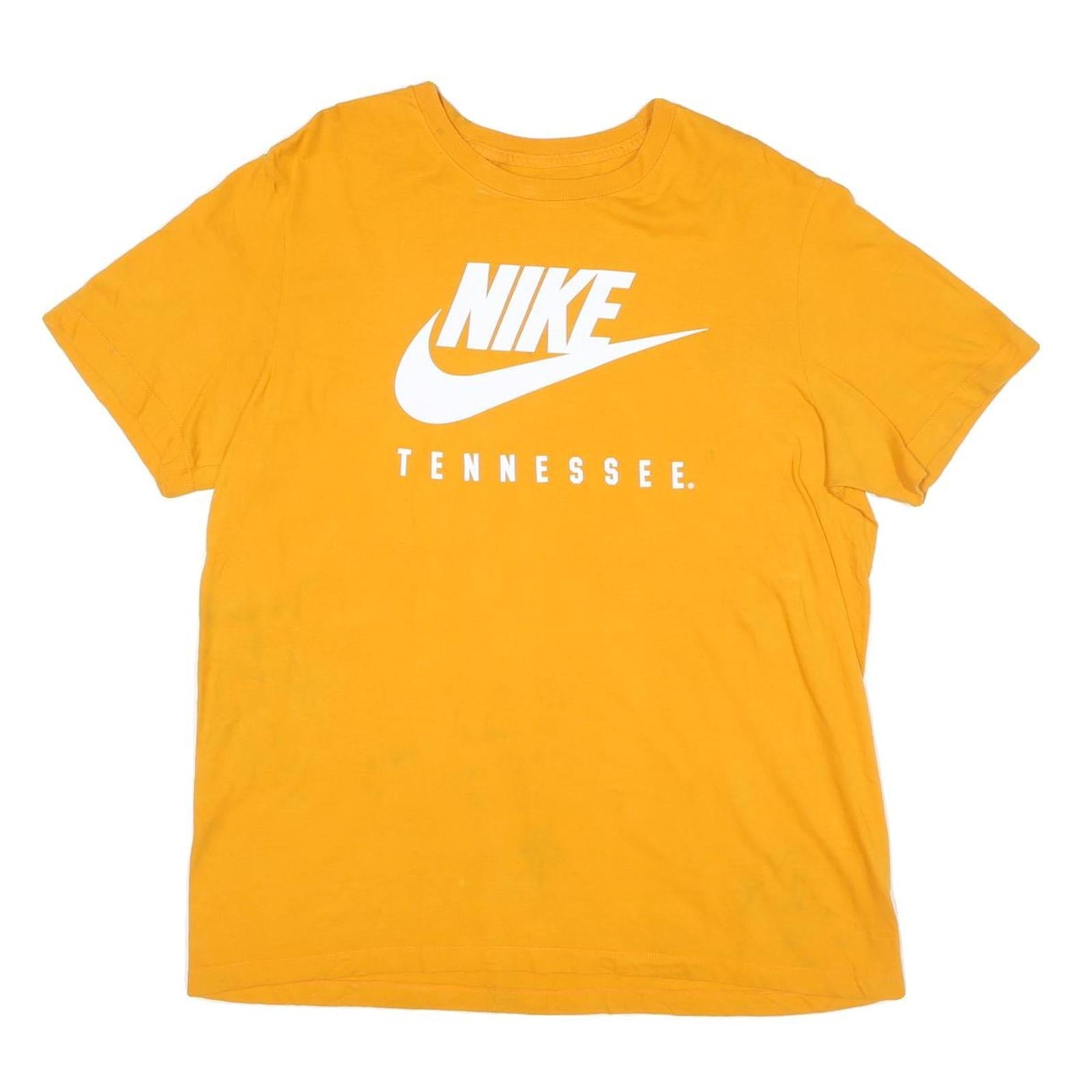 NIKE Mens Yellow Tennessee Graphic T-Shirt L Short Sleeve Crew Neck Cotton Blend Refurbished - N/A refurbished available on Cerqular