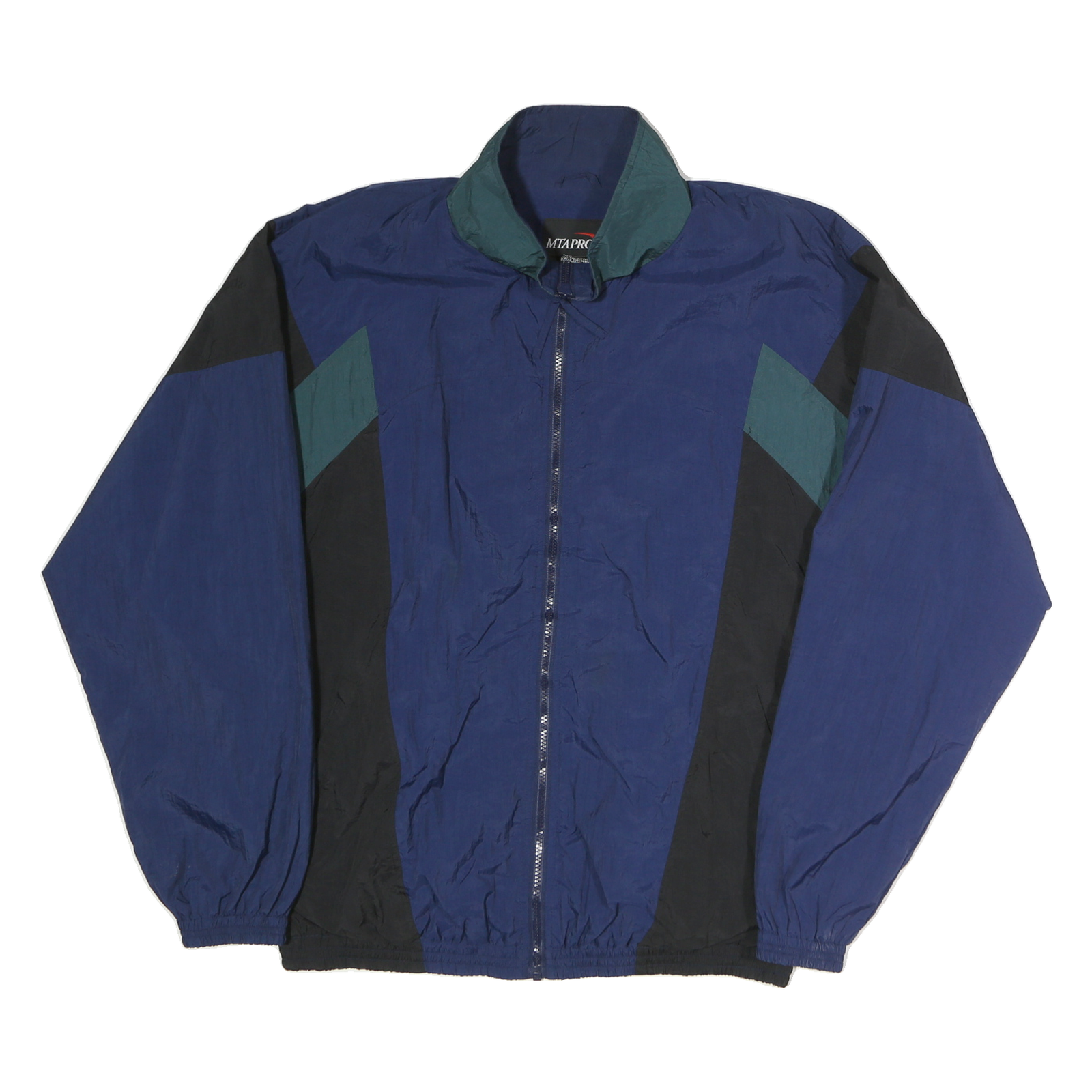 MTAPRO Mens Blue & Green Colourblock Zip Jacket XL Polyester Windbreaker Refurbished - N/A refurbished available on Cerqular