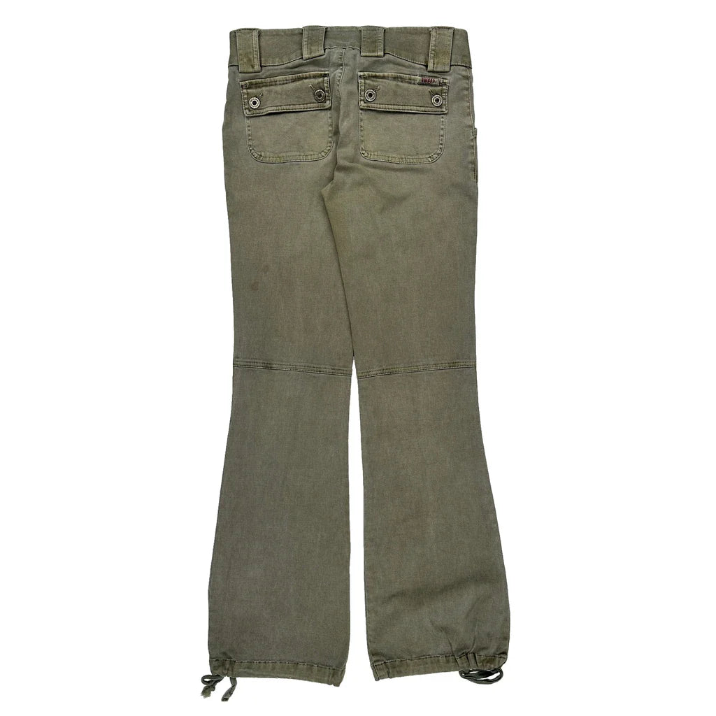 Guess Cargo Trousers - 29W UK 10 Khaki Cotton Refurbished - Thrifted (note: this is a term often used to describe second- refurbished available on Cerqular