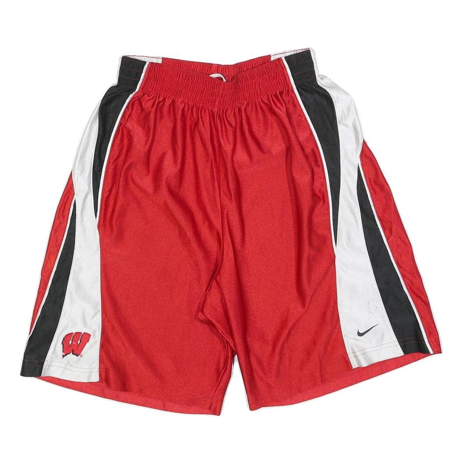 NIKE Mens Red Black & White Sports Shorts S W26 Basketball Gym Training Refurbished - N/A refurbished available on Cerqular