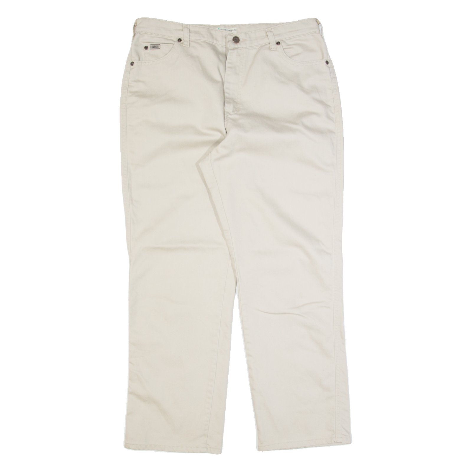 LEE Womens Trousers Cream Relaxed Straight W34 L30 Refurbished - N/A refurbished available on Cerqular
