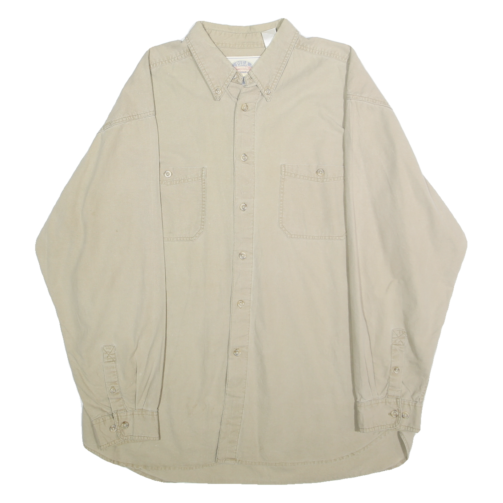 Buy PIER CONNECTION Mens Beige Cotton Shirt XL Button Down Casual Long Sleeve Refurbished - $16.89 PIER CONNECTION Mens Beige Cotton Shirt XL Button Down Casual Long Sleeve Refurbished - N/A refurbished available on Cerqular