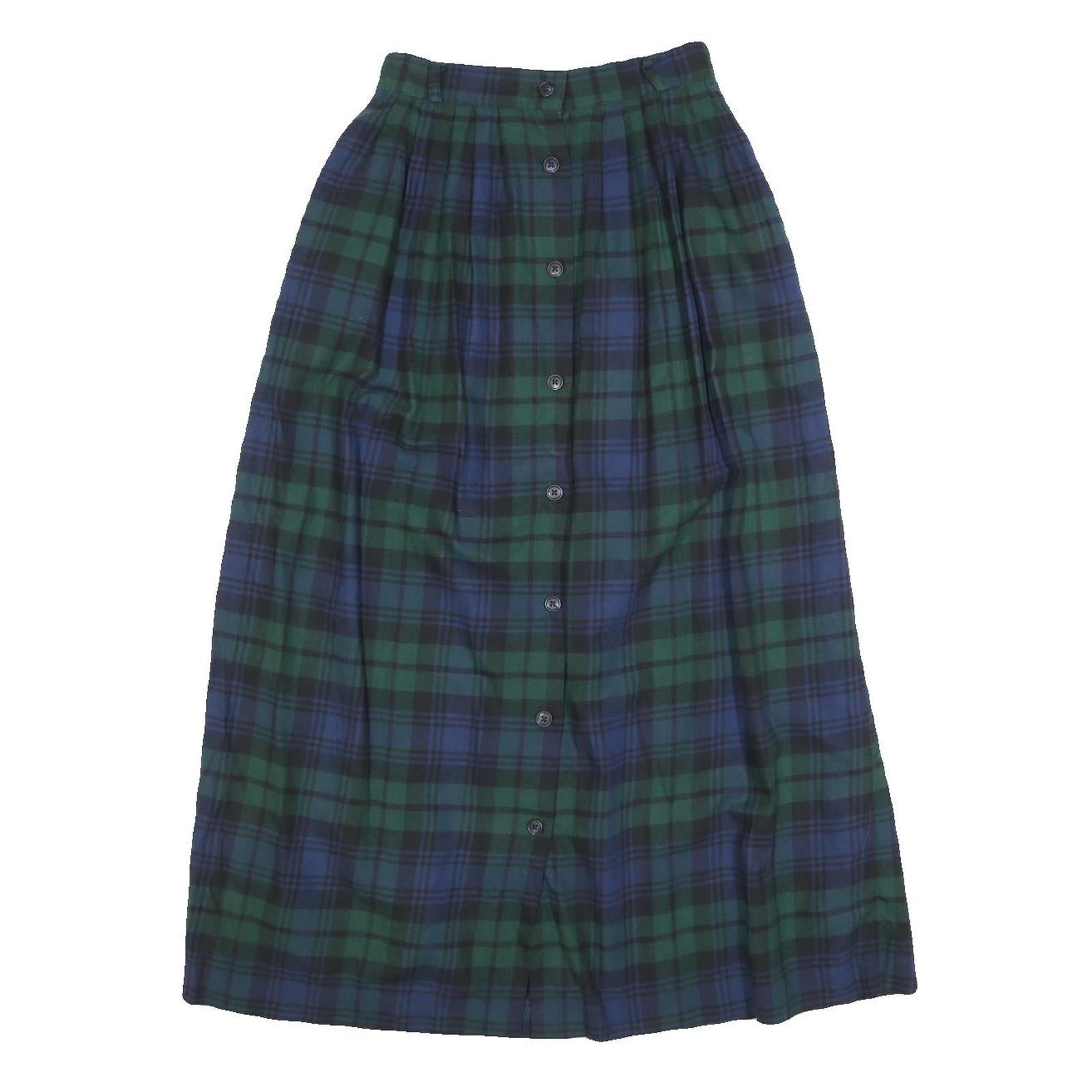 TALBOTS Womens Blue & Green Plaid Button Midi Cotton Skirt XXS Classic Comfort Refurbished - N/A refurbished available on Cerqular