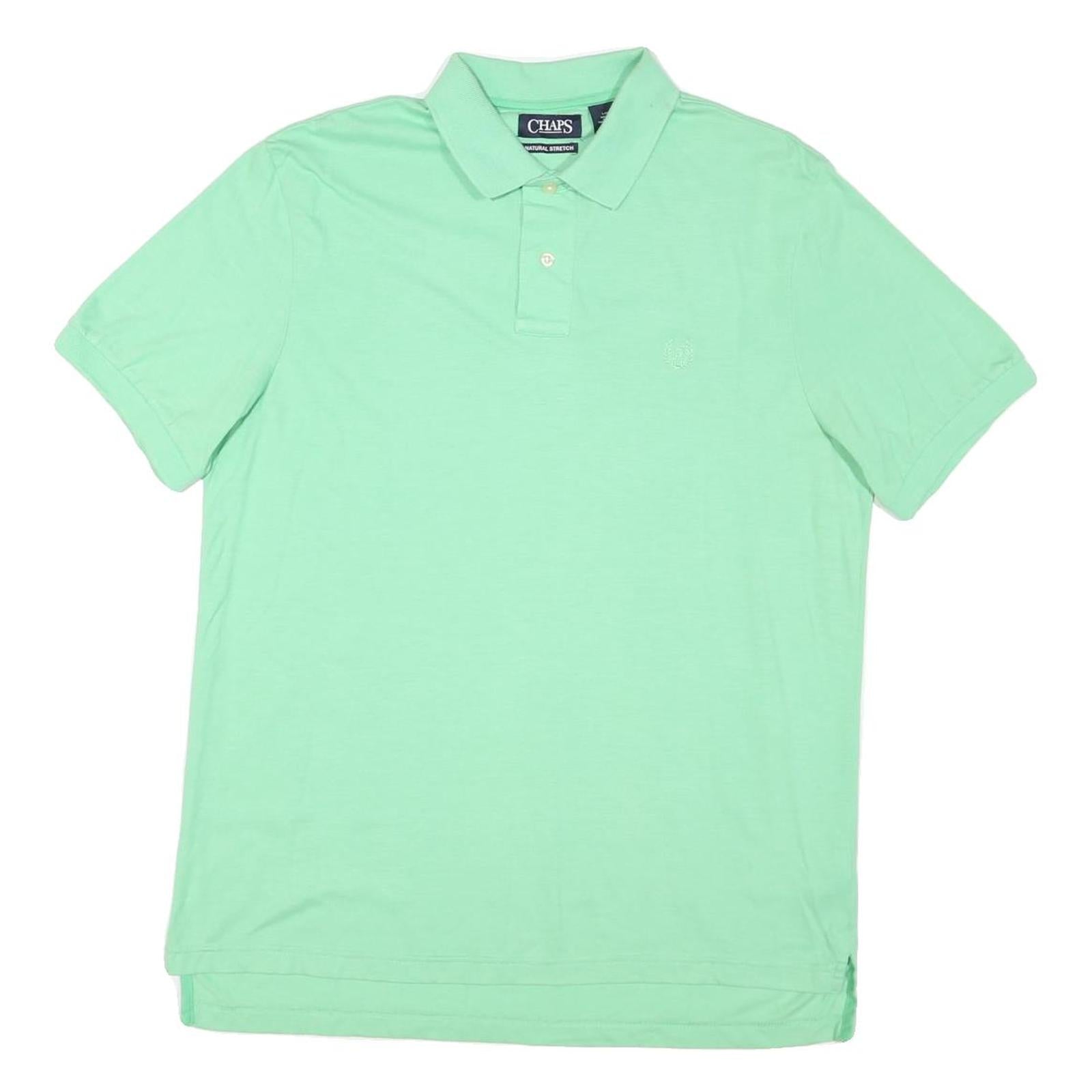 CHAPS Mens Green L Cotton Blend Polo Shirt Short Sleeve Plain Casual Refurbished - N/A refurbished available on Cerqular