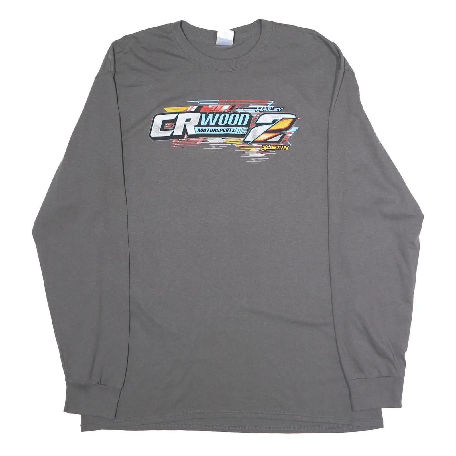 PORT AND COMPANY Mens Grey CR Wood Motorsports Long Sleeve Crew Neck XL Racing Refurbished - N/A refurbished available on Cerqular