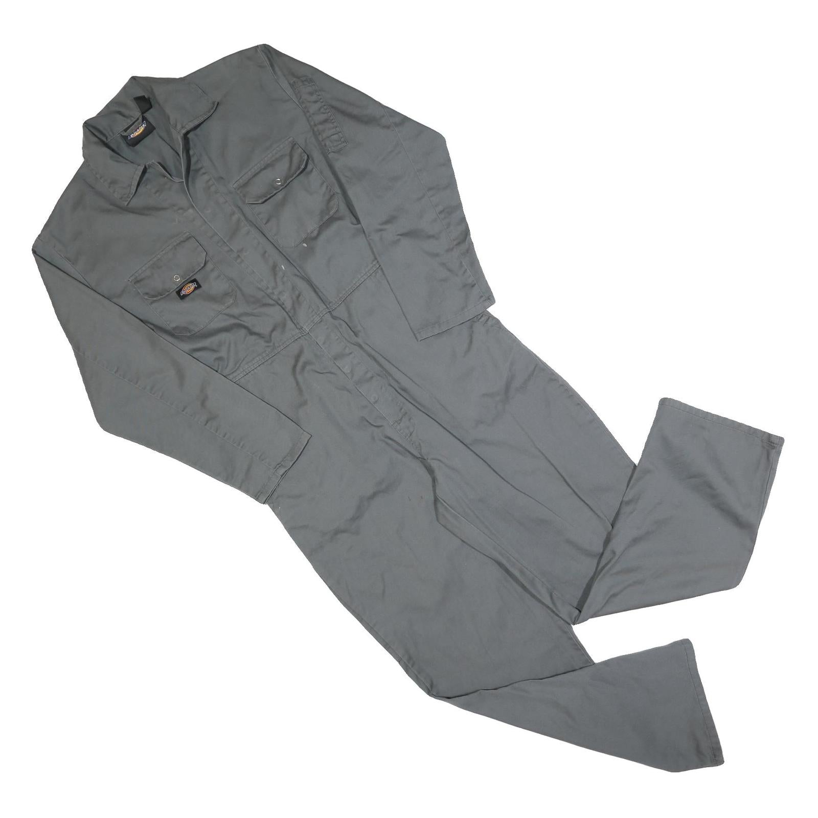 DICKIES Mens Grey Cotton Blend Dungarees Regular Fit S W32 L28 Workwear Utility Refurbished - N/A refurbished available on Cerqular
