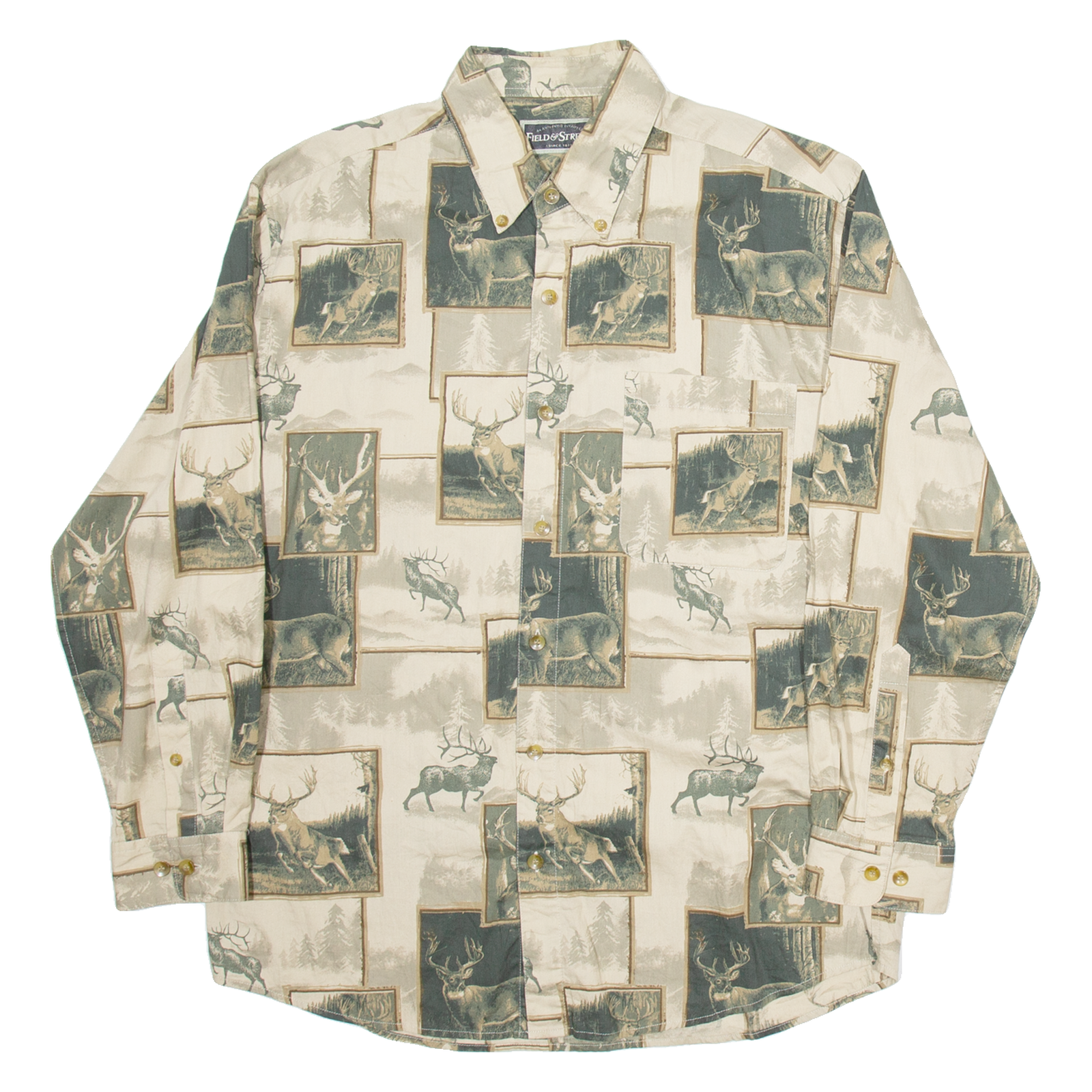 FIELD & STREAM Mens Shirt Brown Crazy Pattern Long Sleeve M Refurbished - N/A refurbished available on Cerqular