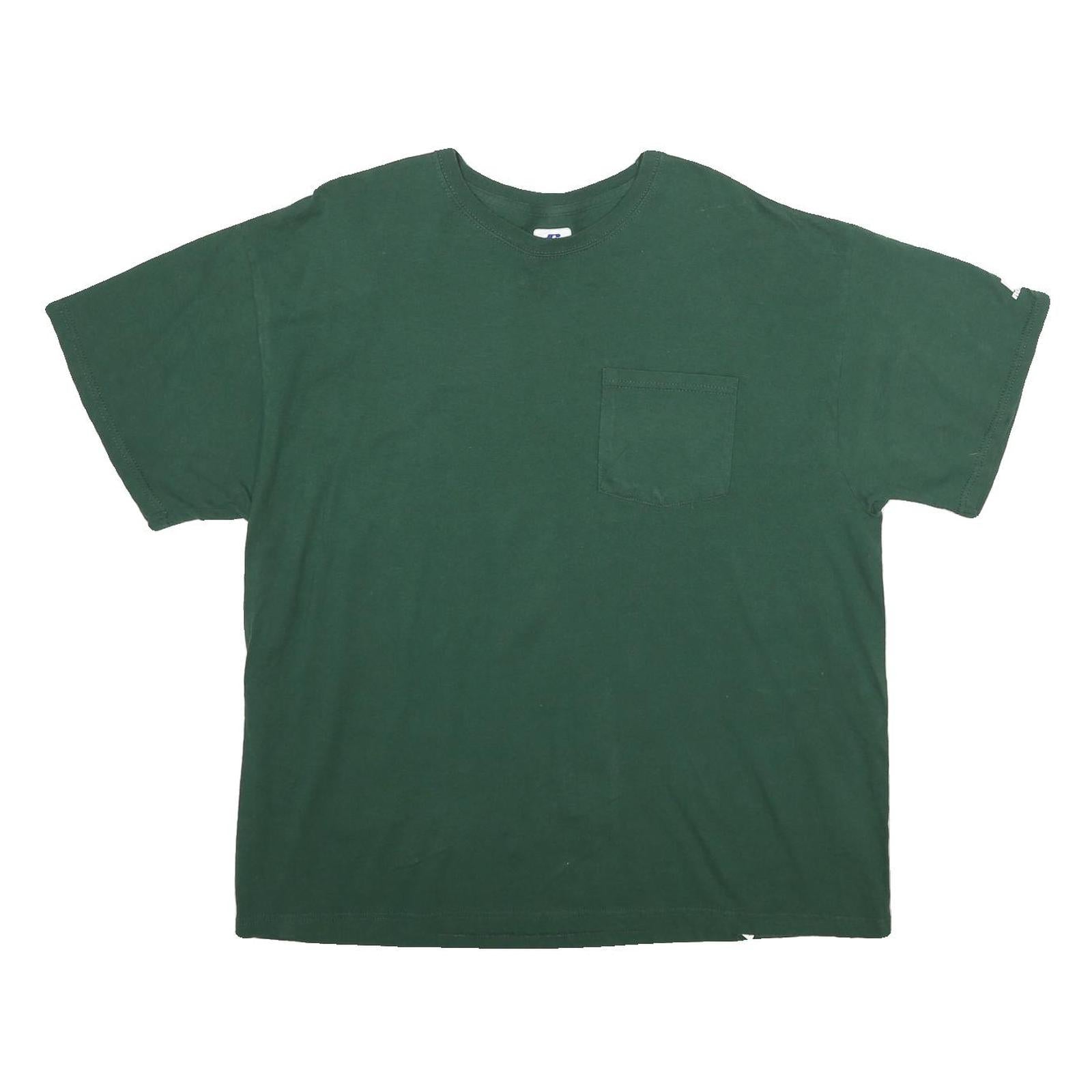 RUSSELL ATHLETIC Mens Green & N/A Pocket T-Shirt XL Short Sleeve Crew Neck Plain Refurbished - N/A refurbished available on Cerqular