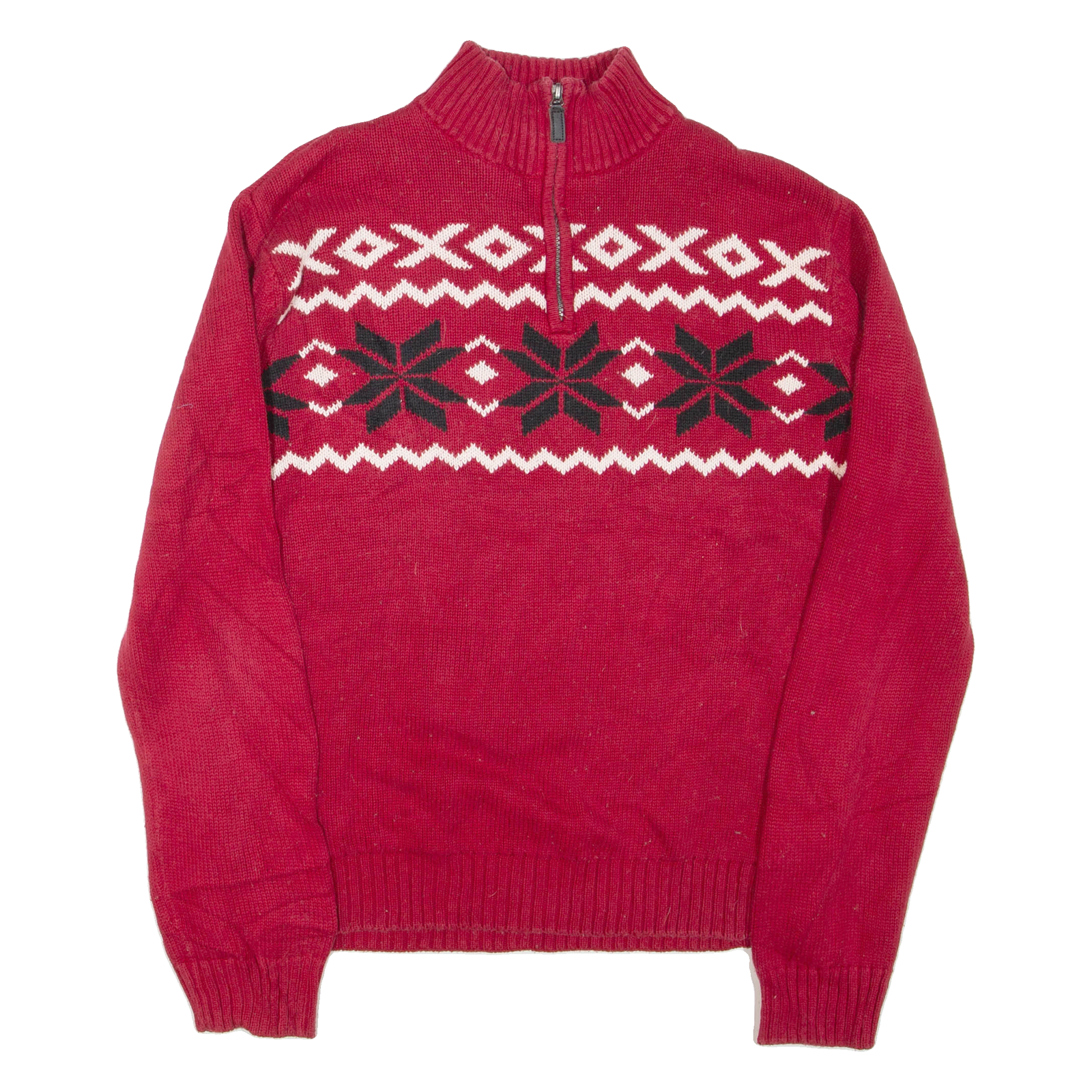 CHAPS Mens Jumper Red 1/4 Zip Tight Knit M Refurbished - N/A refurbished available on Cerqular