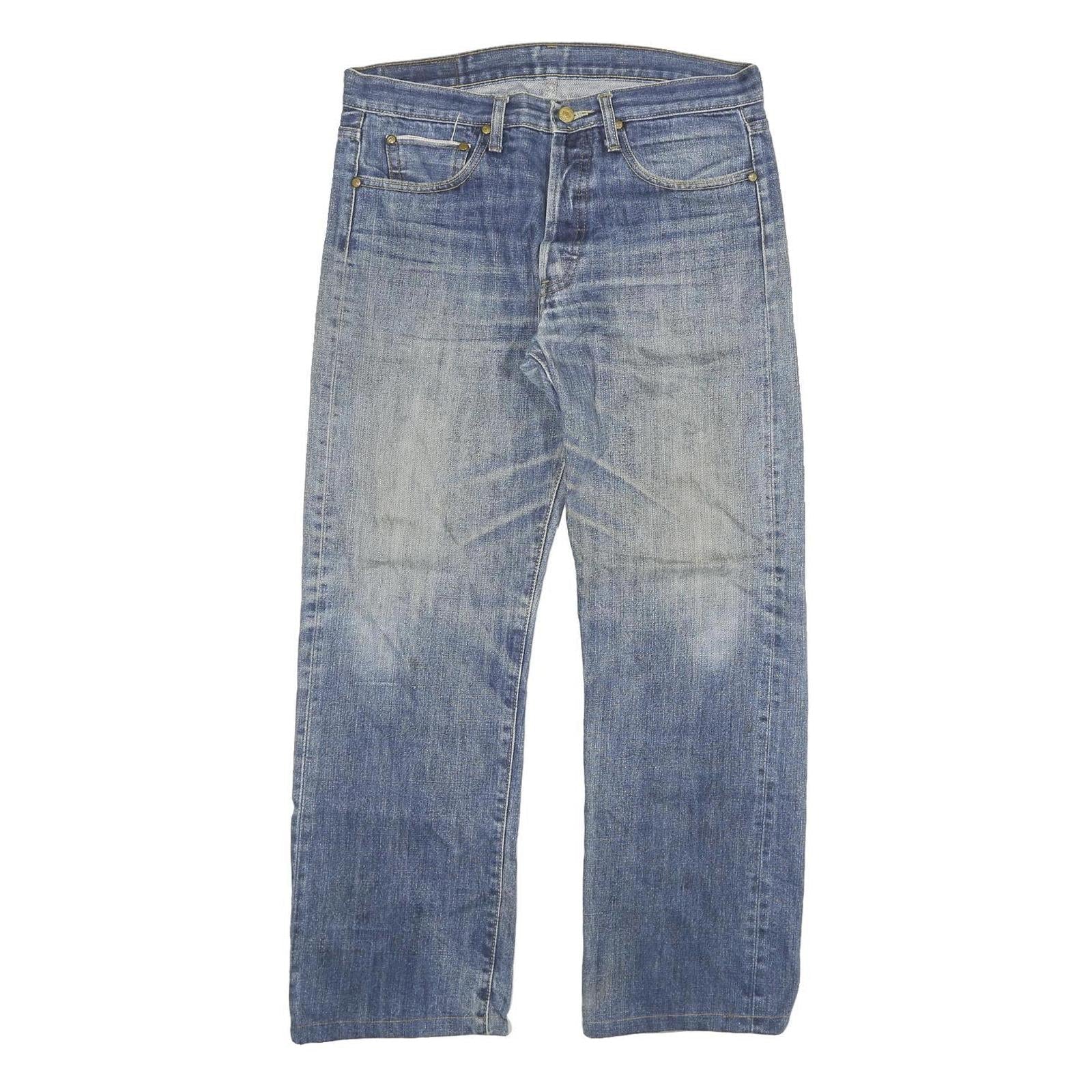 LEVI'S Mens Regular Blue Denim Light W32 L27 Button Closure Cotton Blend Jeans Refurbished - N/A refurbished available on Cerqular