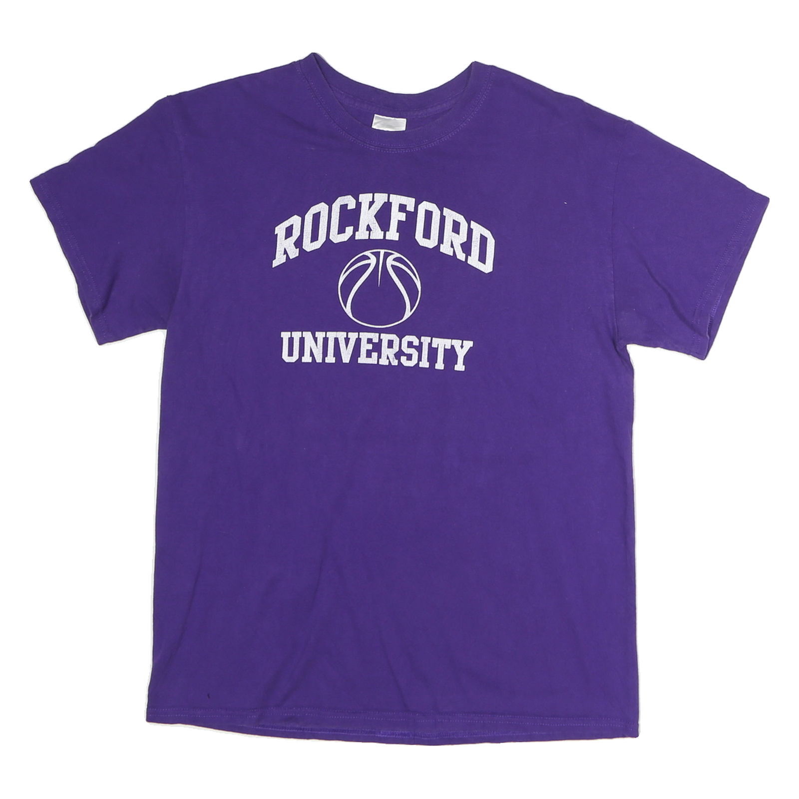 GILDAN Mens Purple Rockford University Graphic T-Shirt M Short Sleeve Crew Neck Refurbished - N/A refurbished available on Cerqular