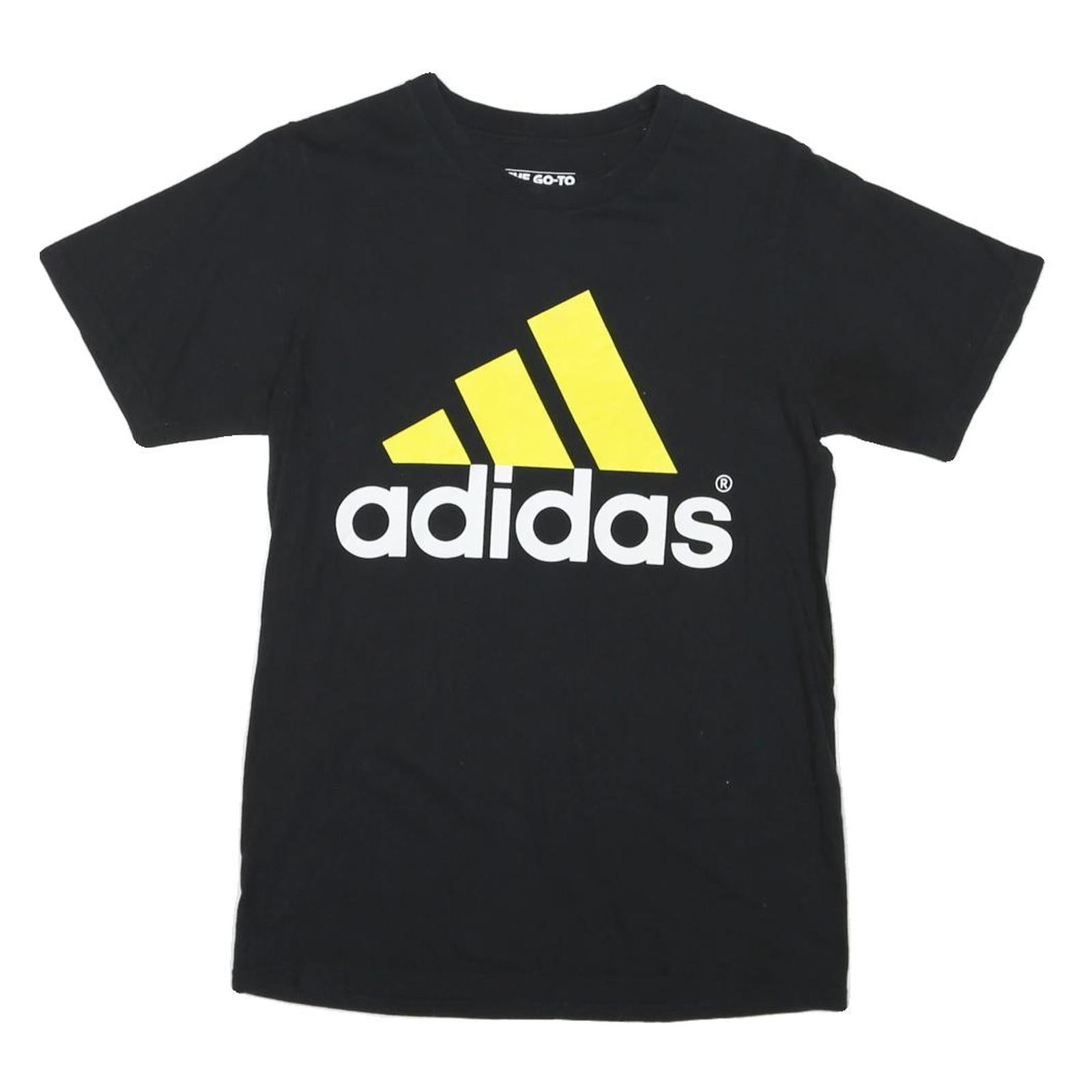 ADIDAS Mens Black Yellow Graphic T-Shirt S Short Sleeve Crew Neck Cotton Blend Refurbished - N/A refurbished available on Cerqular
