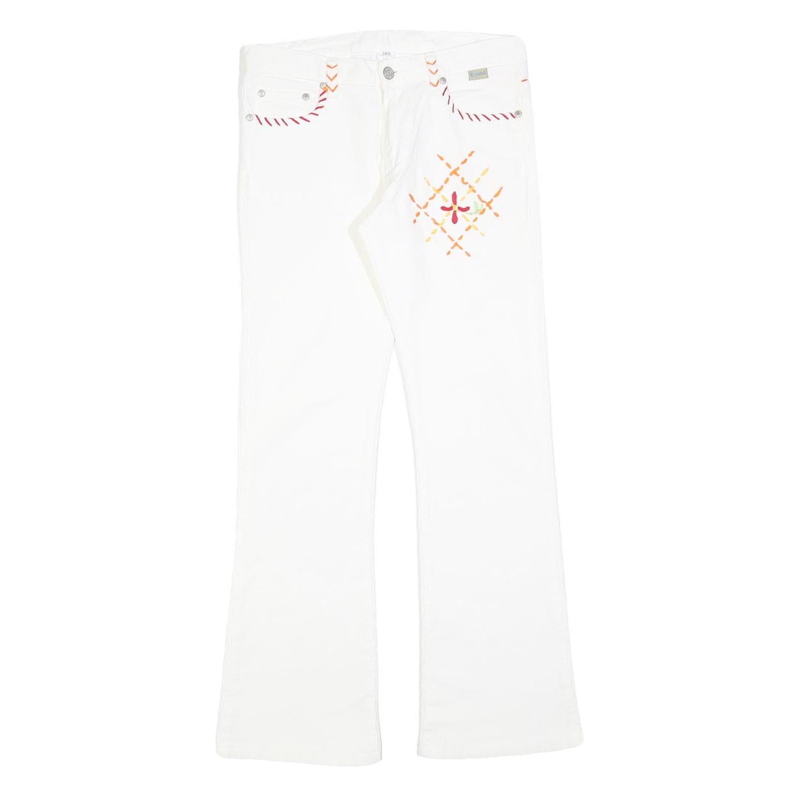 Buy CRYSTAL Womens Cotton Blend White Embroidered Regular Flared Trousers W27 L30 Refurbished - $23.39 CRYSTAL Womens Cotton Blend White Embroidered Regular Flared Trousers W27 L30 Refurbished - N/A refurbished available on Cerqular