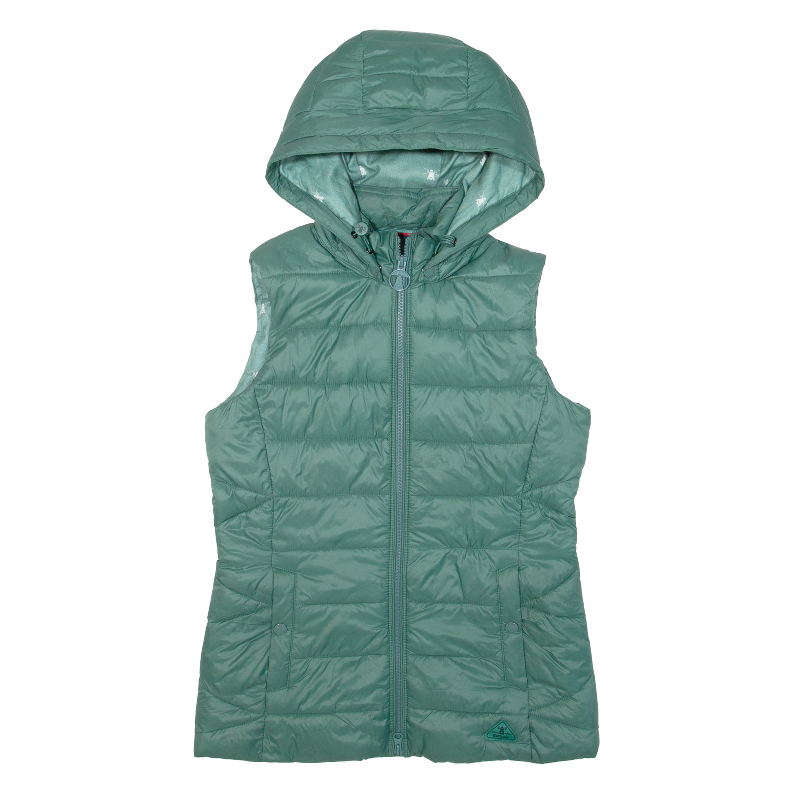 BARBOUR Landmass Insulated Womens Puffer Gilet Green Hooded UK 8 Refurbished - N/A refurbished available on Cerqular