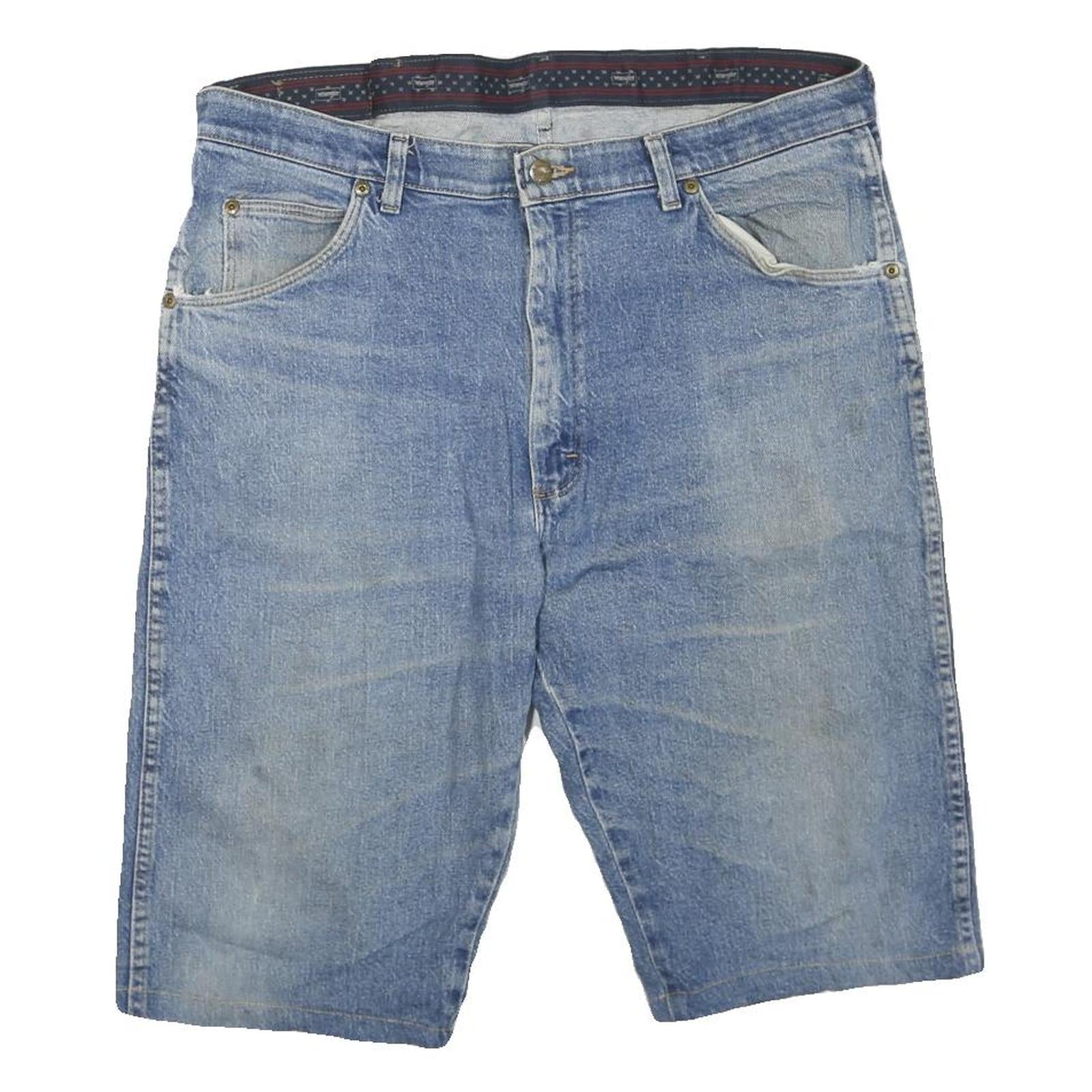 WRANGLER Mens Shorts Blue Denim Casual L W38 Cotton Blend Comfort Fit Refurbished - N/A refurbished available on Cerqular