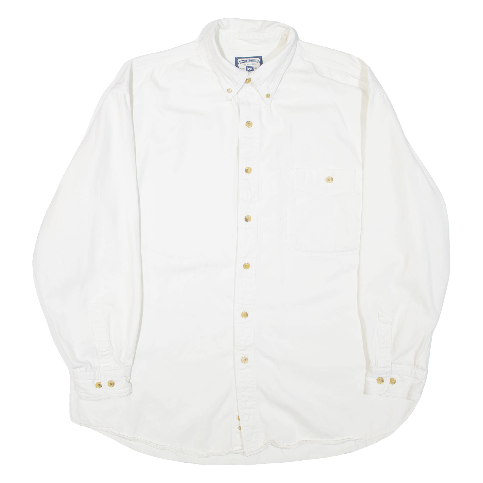 LEE Mens Plain Shirt White Long Sleeve XL Refurbished - N/A refurbished available on Cerqular