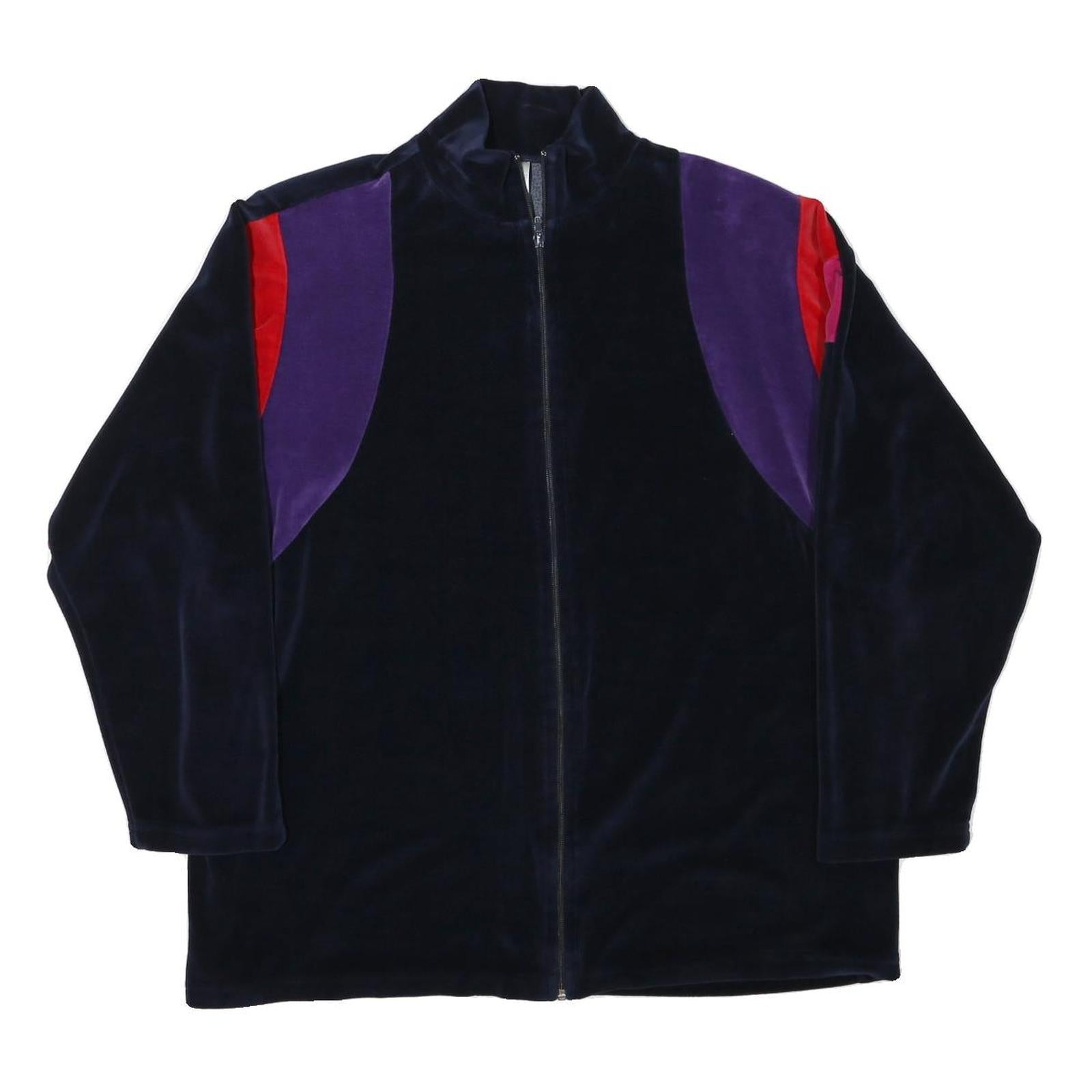 Womens Navy Blue Red Purple Colourblock Jacket L Polyester Blend Zip Casual Refurbished - N/A refurbished available on Cerqular