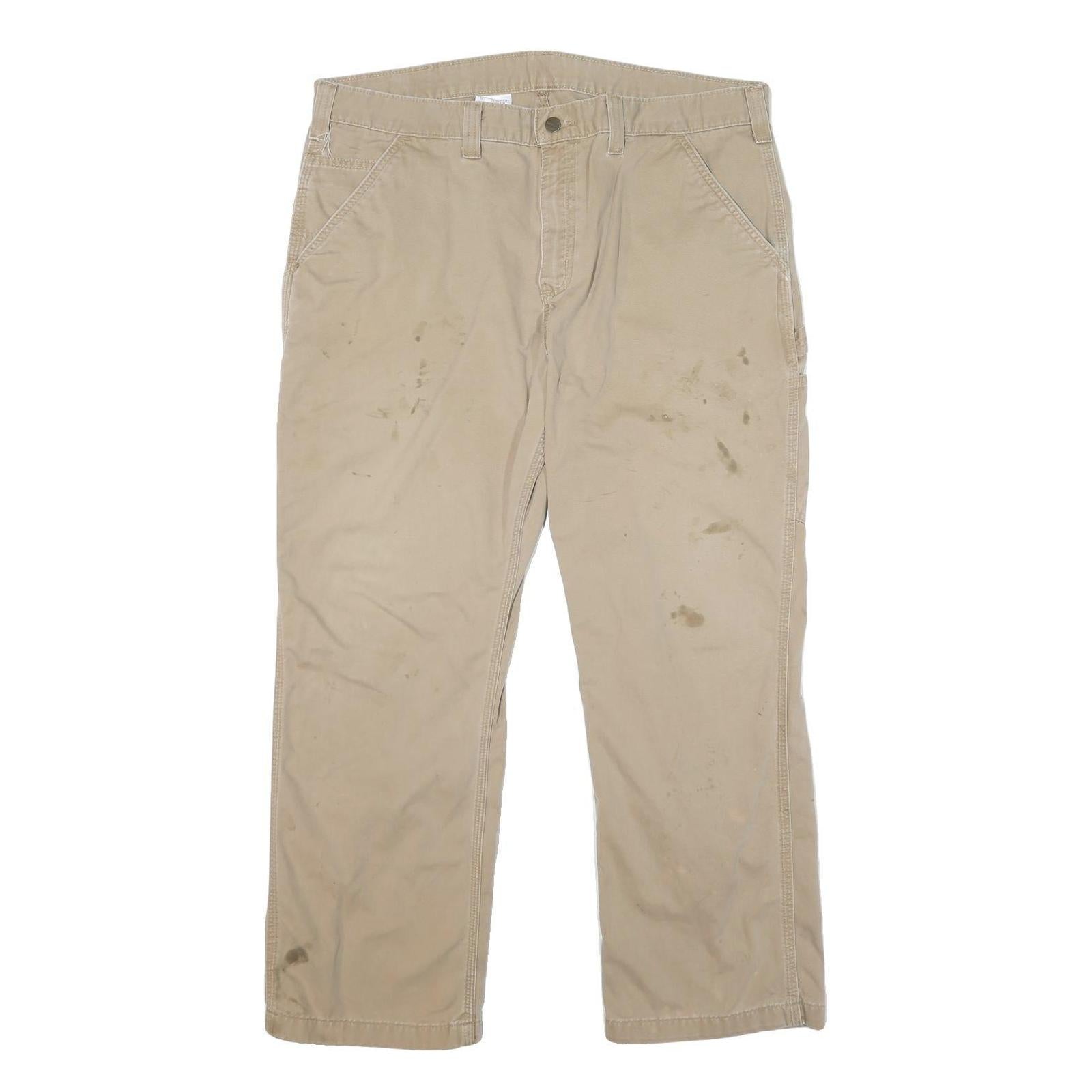 CARHARTT Mens Jeans Beige Relaxed Straight Denim W40 L30 Workwear Zip Closure Refurbished - N/A refurbished available on Cerqular