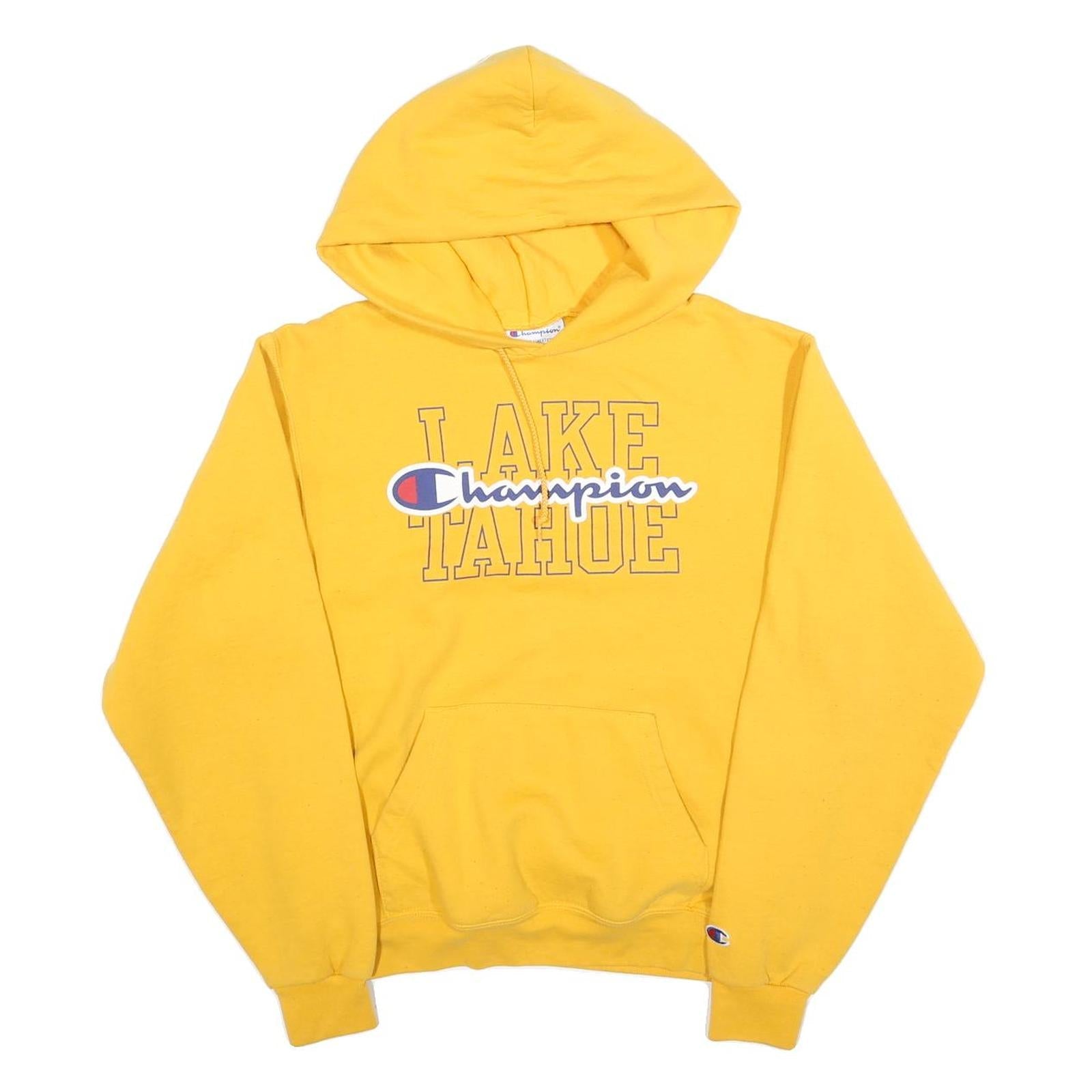 CHAMPION Mens Yellow Lake Tahoe Pullover Hoodie S Cotton Blend Casual Refurbished - N/A refurbished available on Cerqular