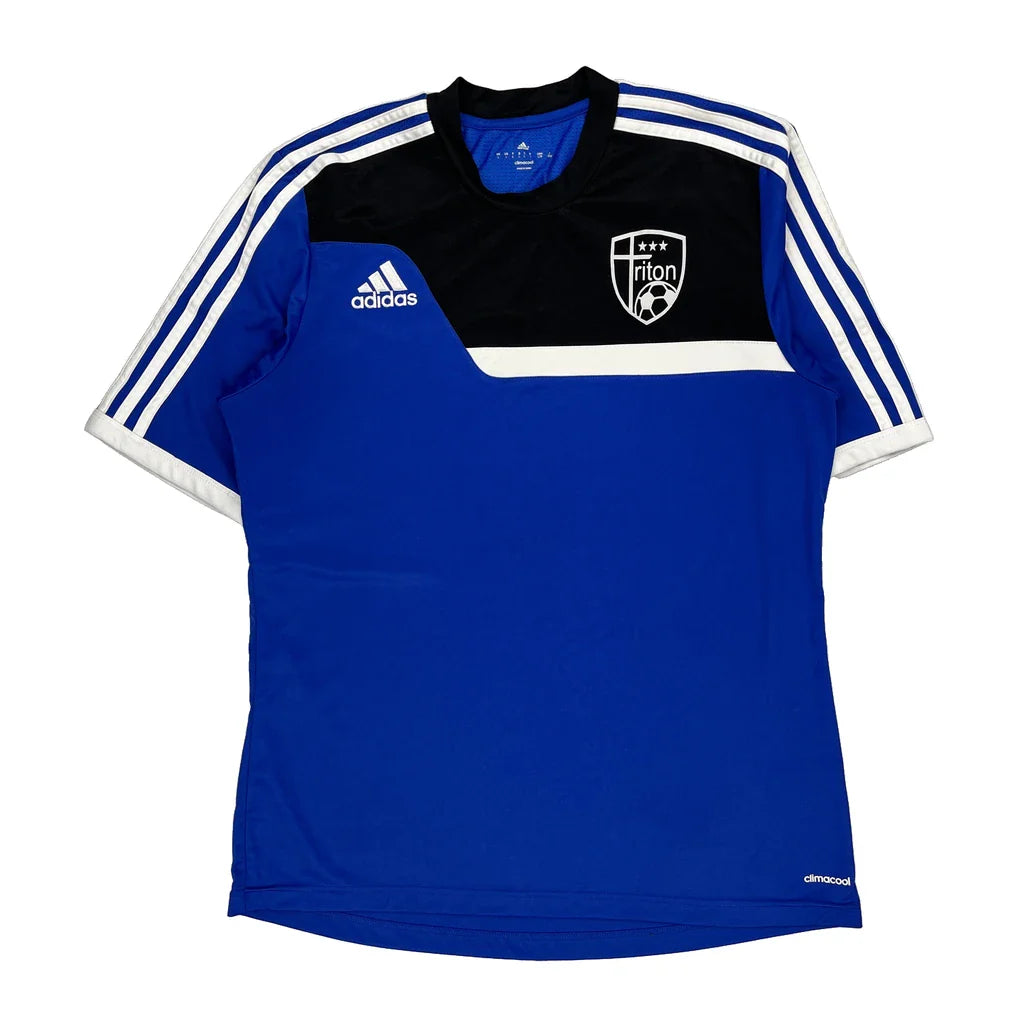 Triton Adidas Football Football Shirt - Large Black Polyester Refurbished - Thrifted (note: this is a term often used to describe second- refurbished available on Cerqular