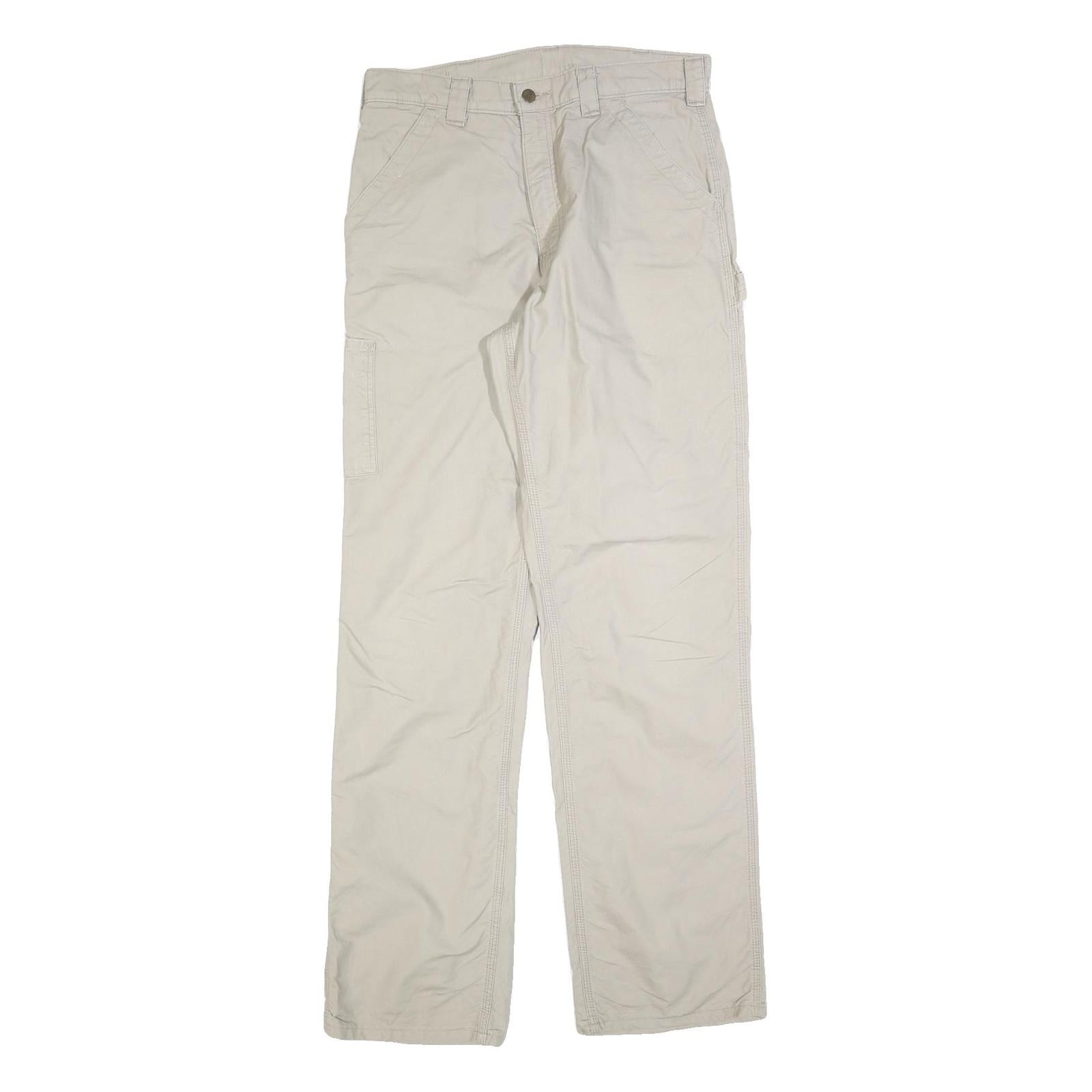CARHARTT Mens Cotton Blend Beige Relaxed Straight Trousers W34 L34 Workwear Refurbished - N/A refurbished available on Cerqular