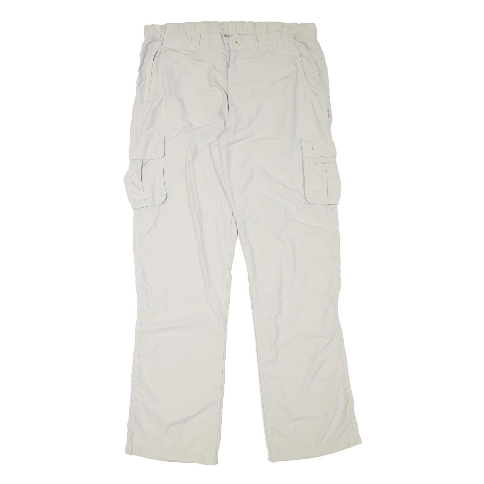 SWITCHER Mens Regular Beige Cargo Trousers W34 L33 Zip Polyester Blend Comfort Refurbished - N/A refurbished available on Cerqular