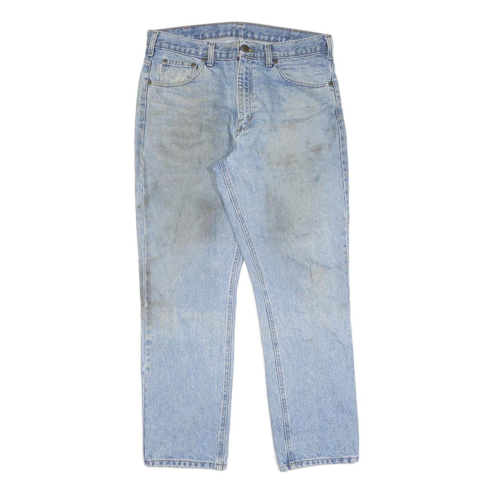 CARHARTT Mens Regular Blue Denim Jeans W34 L30 Workwear Zip Closure Casual Refurbished - N/A refurbished available on Cerqular