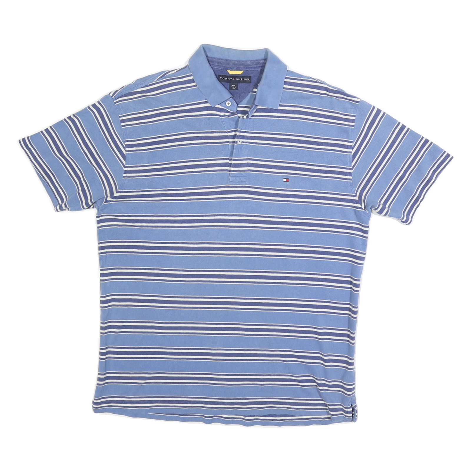 Buy TOMMY HILFIGER Mens Blue Striped Short Sleeve Polo Shirt L Cotton Blend Casual Refurbished - $27.29 TOMMY HILFIGER Mens Blue Striped Short Sleeve Polo Shirt L Cotton Blend Casual Refurbished - N/A refurbished available on Cerqular