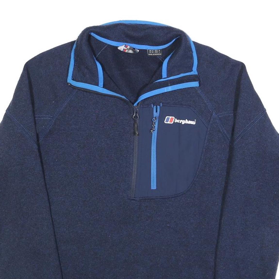 BERGHAUS Mens Navy Blue Plain Polyester Pullover Jumper M Outdoor Casual Refurbished - N/A refurbished available on Cerqular