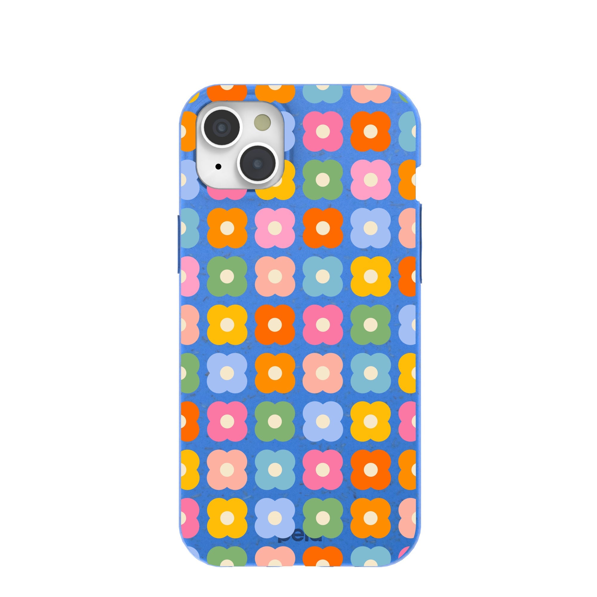 Electric Blue Petal Pop iPhone 15 Plus Case Refurbished - Pela Case refurbished available on Cerqular