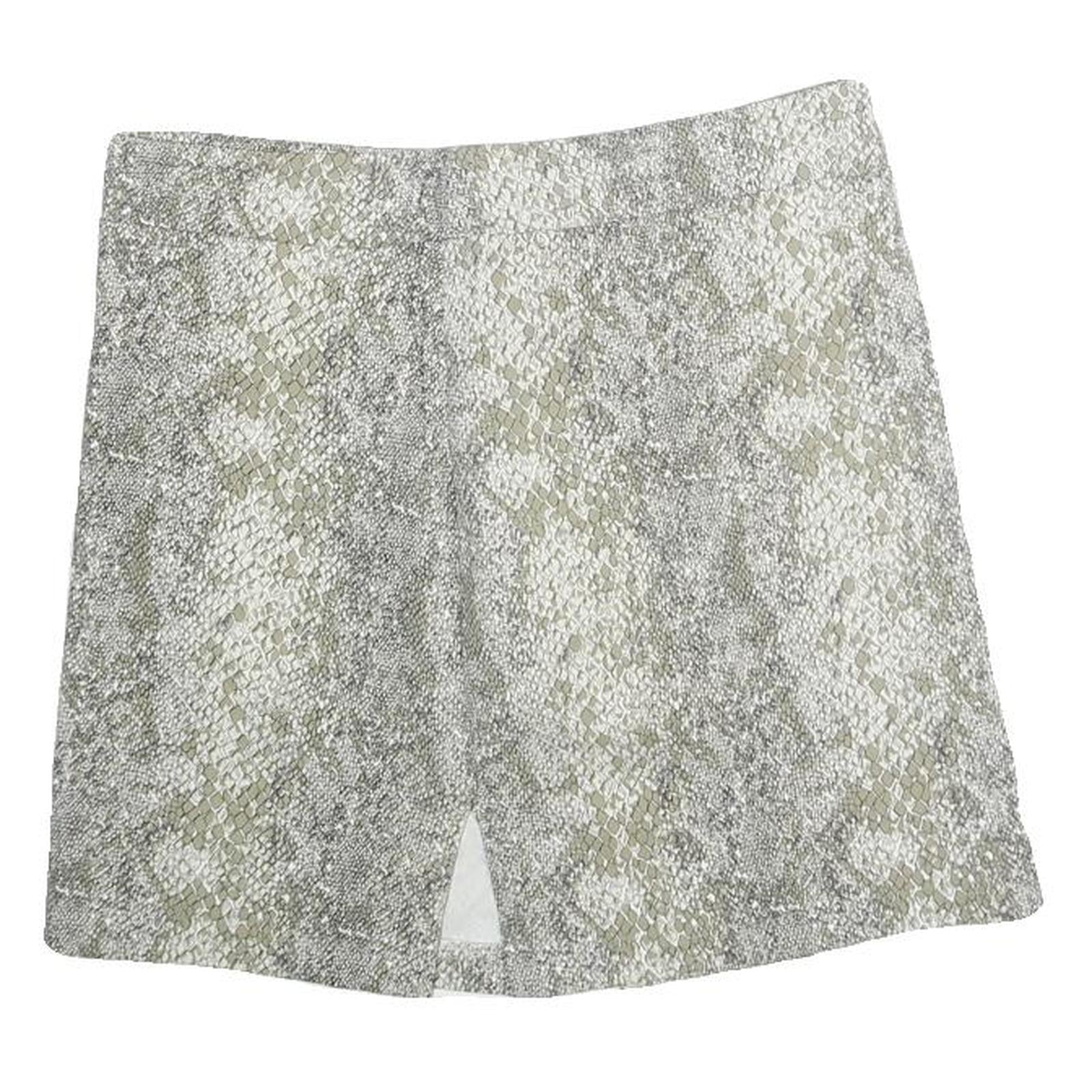 Womens Grey & Beige Snake Print Mini Cotton Blend Skirt Size S Stylish Summer Refurbished - N/A refurbished available on Cerqular