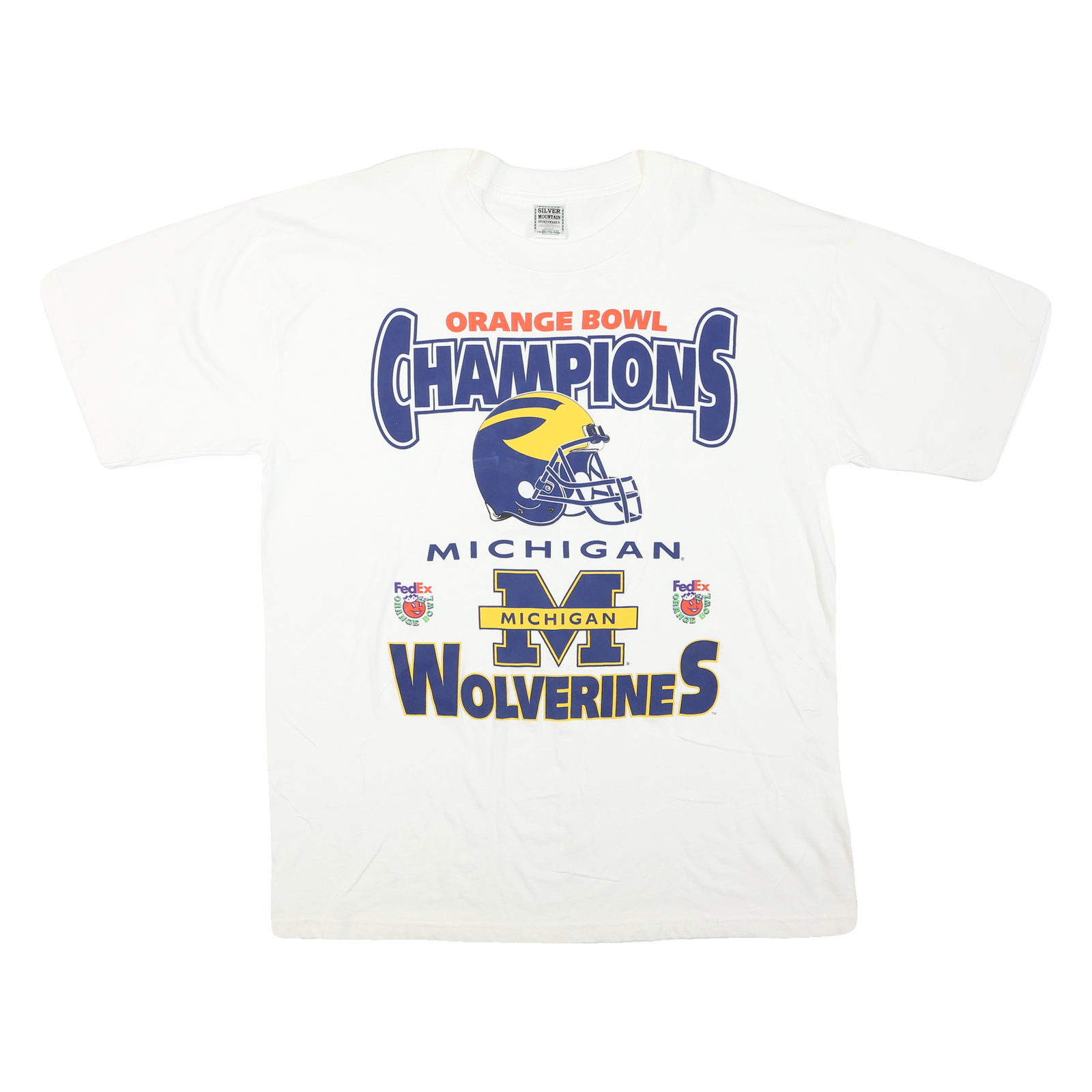 SILVER MOUNTAIN Mens White Michigan Orange Bowl Champions Graphic T-Shirt XL Refurbished - N/A refurbished available on Cerqular